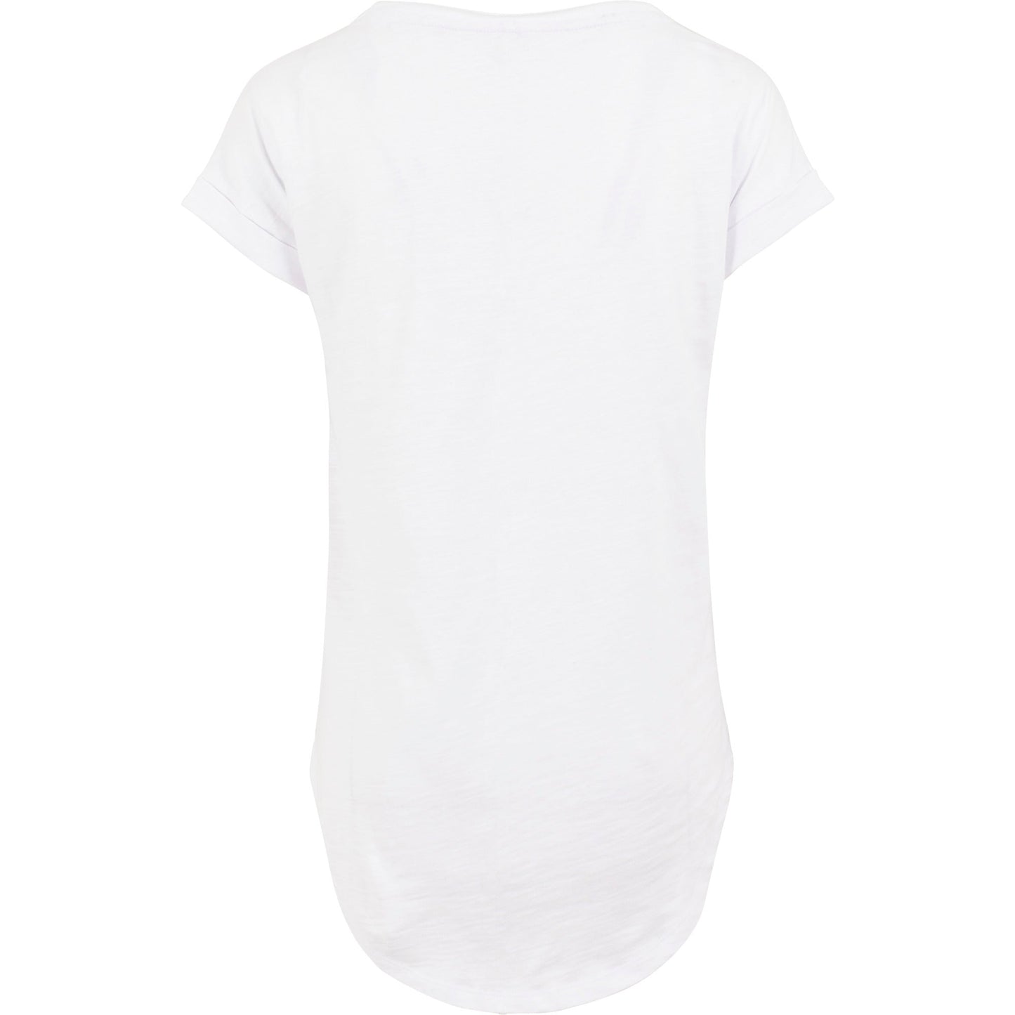Build Your Brand Women's Long Slub Tee Oversized Sleeves Rounded Hem Cotton