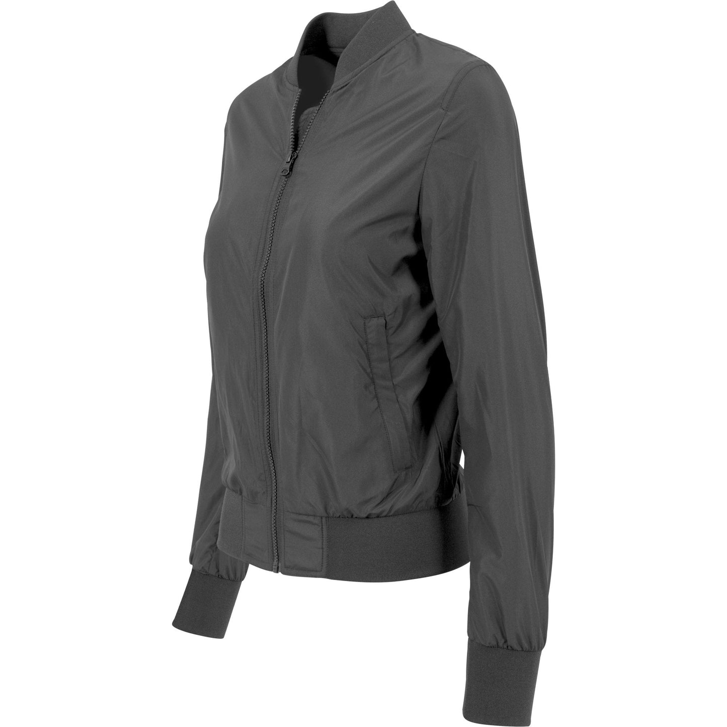 Build Your Brand Women's FAMA Certified Nylon Bomber Jacket Casual Fit