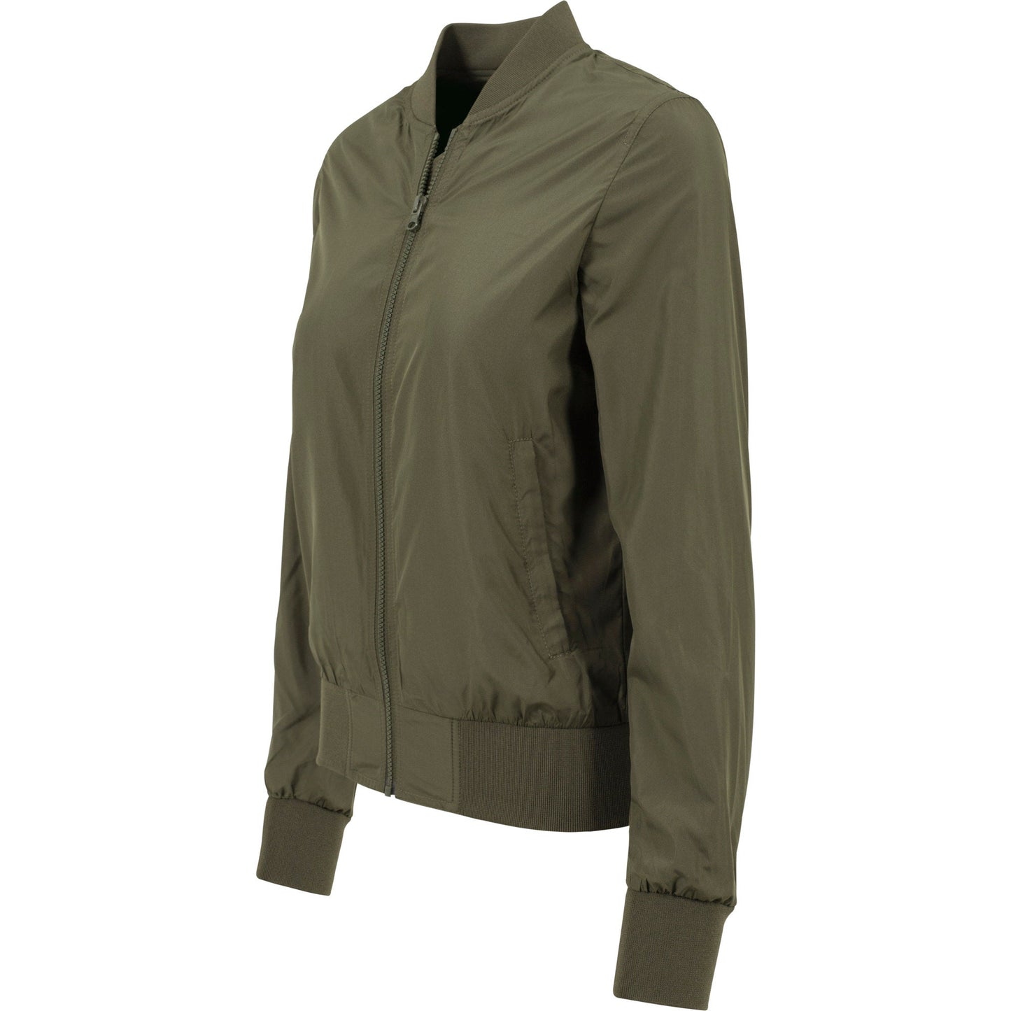 Build Your Brand Women's FAMA Certified Nylon Bomber Jacket Casual Fit