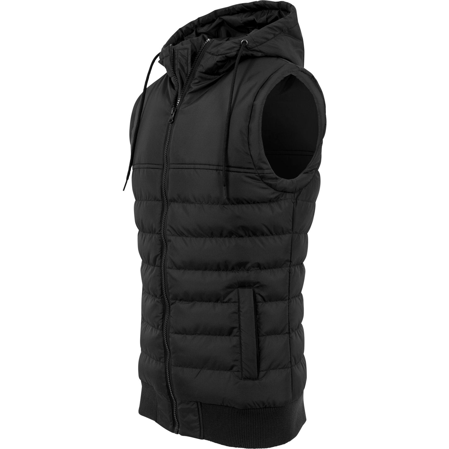 Build Your Brand Bubble Vest Quilted Hooded Lightweight Padded Streetwear