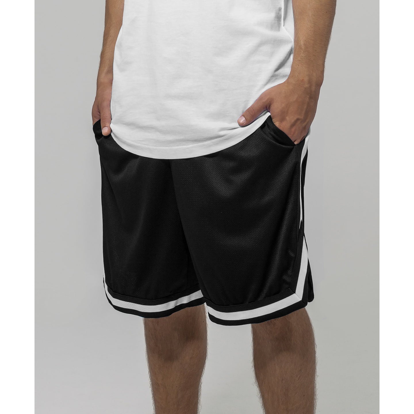 Build Your Brand Two-Tone Mesh Shorts Casual Jersey Style FAMA Certified