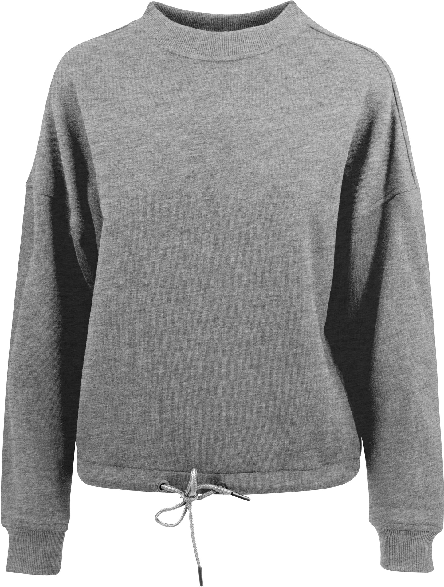 Build Your Brand Women's Oversized Crew Neck Sweatshirt with Drawstring Waist