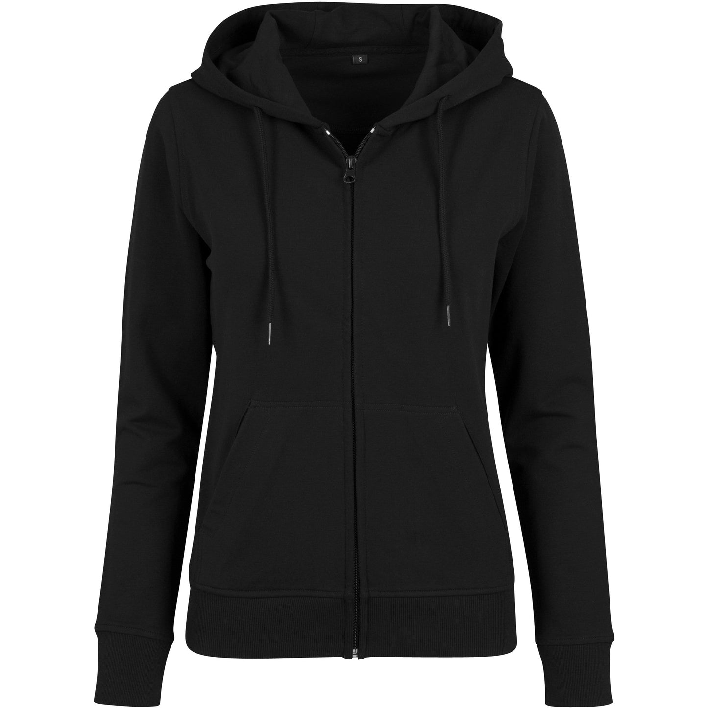 Build Your Brand Women's Terry Zip Hoodie Soft Fabric Casual Long Fit XS-XL