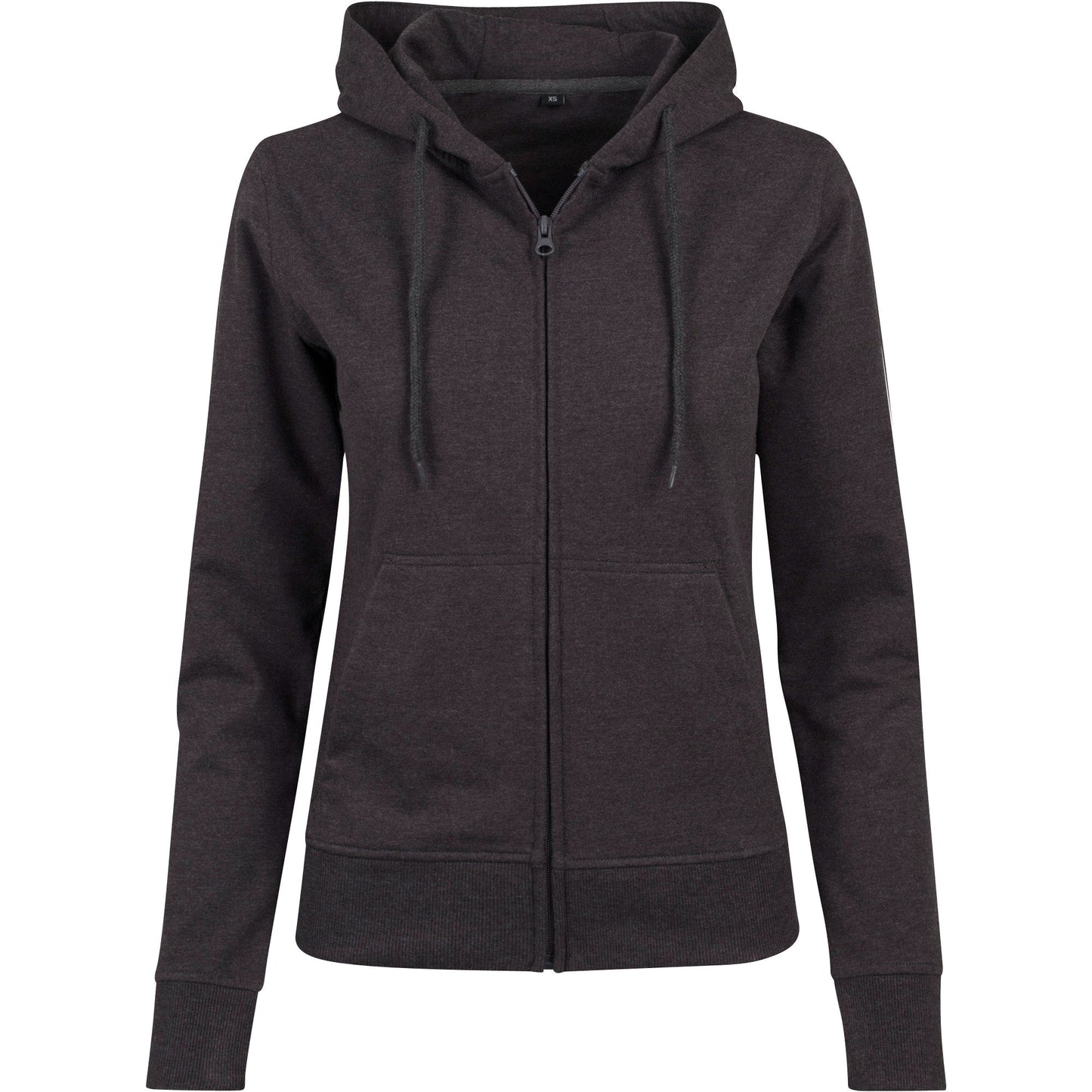Build Your Brand Women's Terry Zip Hoodie Soft Fabric Casual Long Fit XS-XL