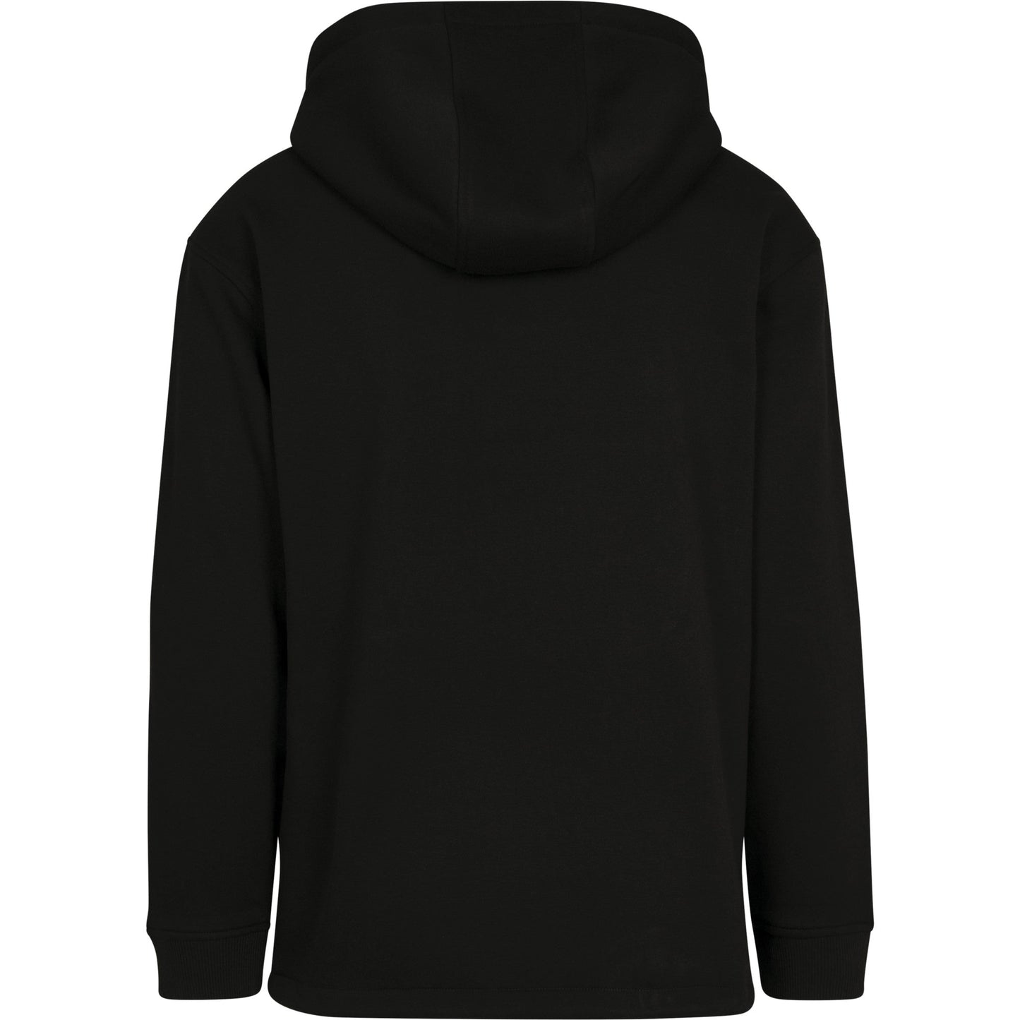 Build Your Brand Pullover Hoodie with Decorative Pocket and Drawstring Waist