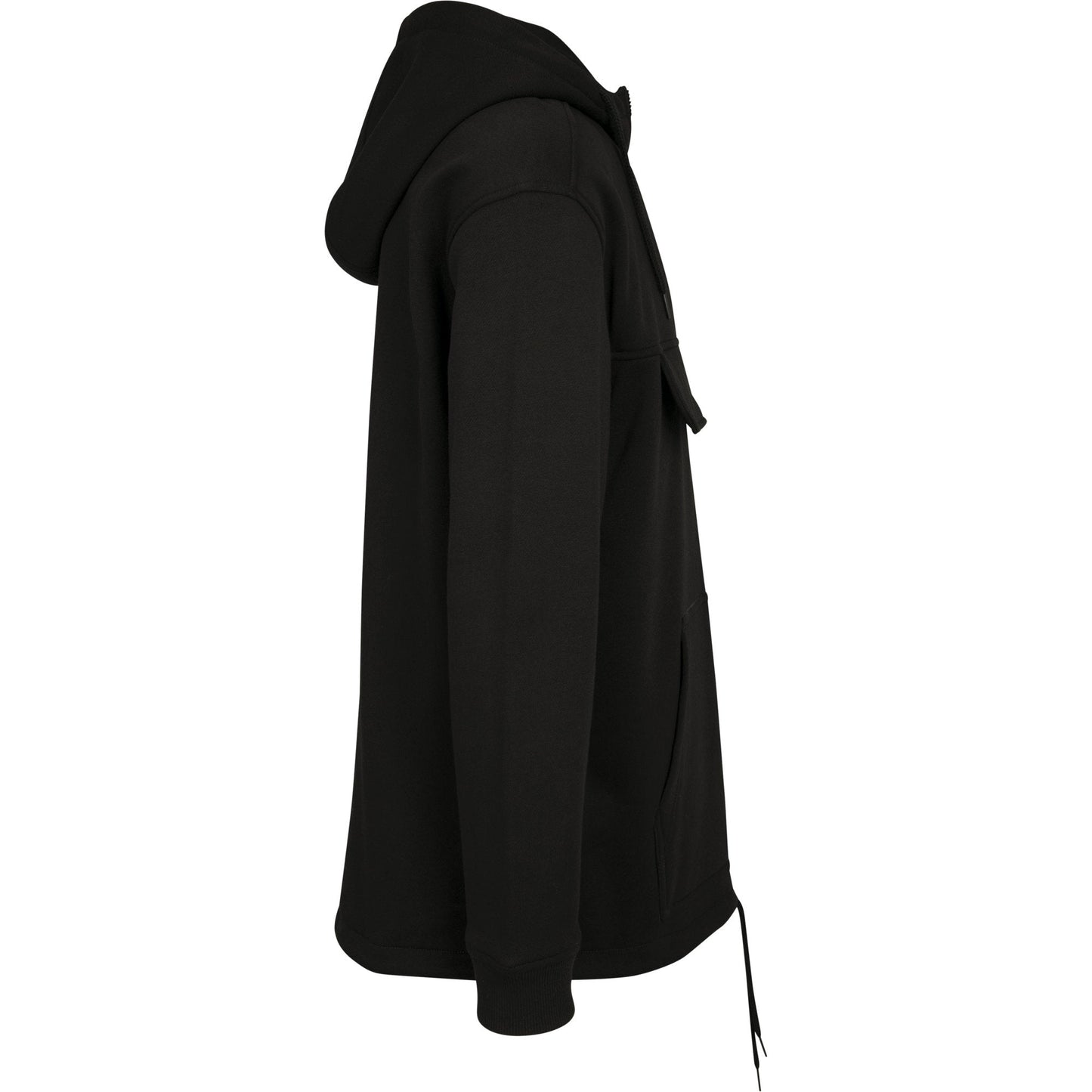 Build Your Brand Pullover Hoodie with Decorative Pocket and Drawstring Waist
