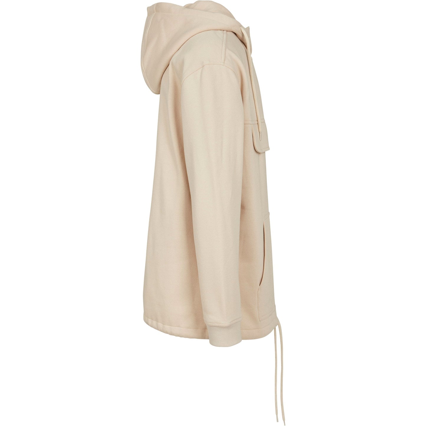 Build Your Brand Pullover Hoodie with Decorative Pocket and Drawstring Waist