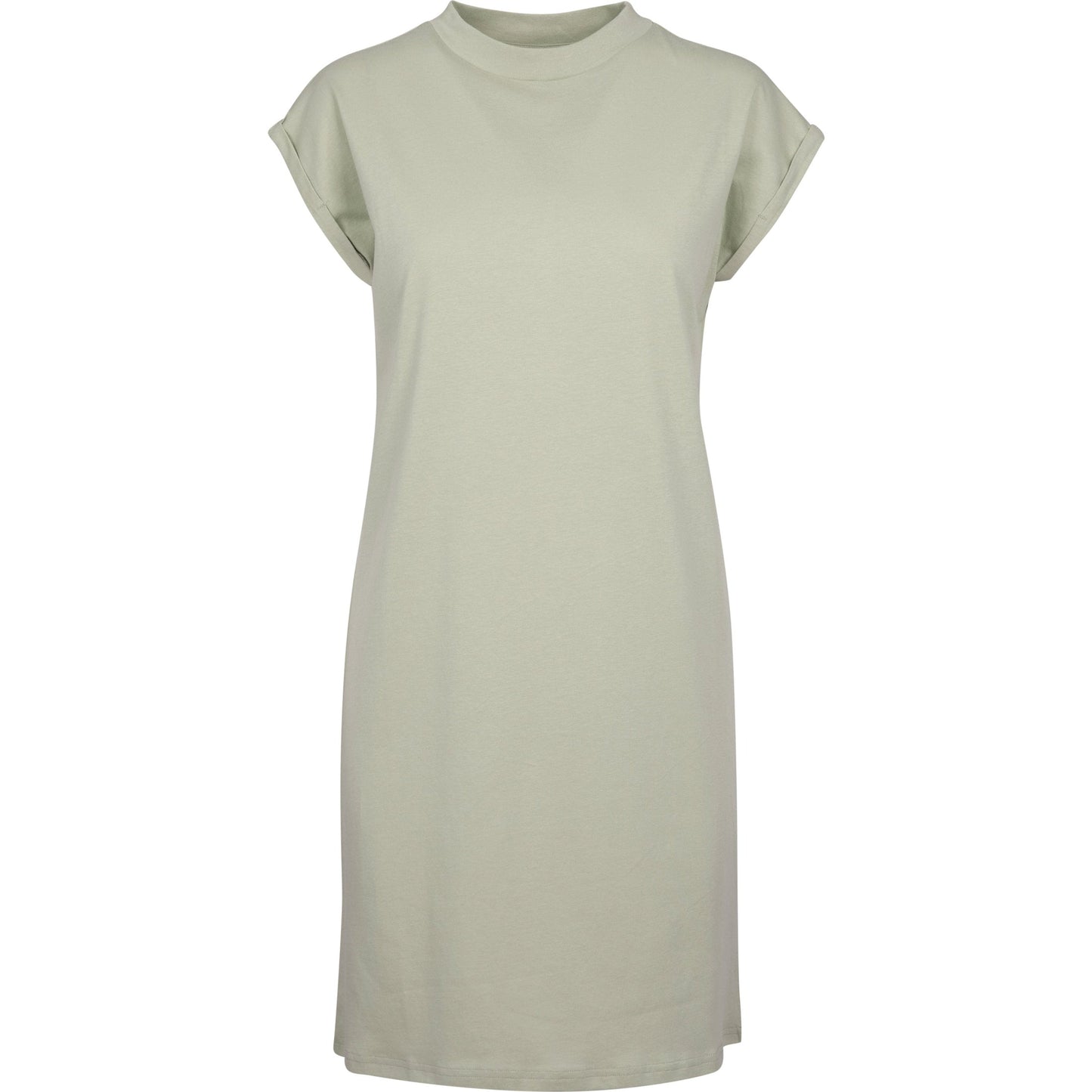 Build Your Brand Women's Turtle Neck Extended Shoulder Dress Soft Salvia