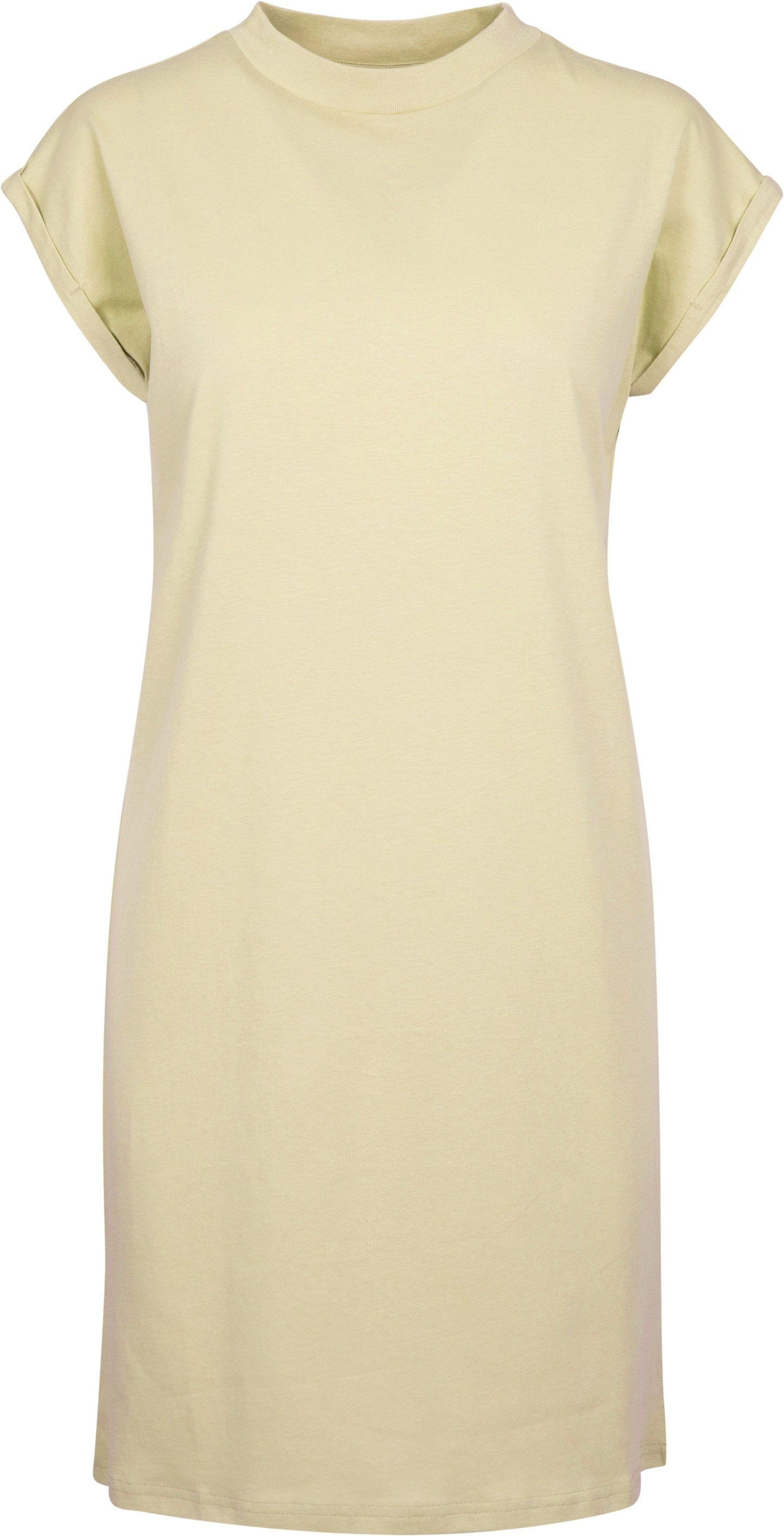 Build Your Brand Women's Turtle Neck Extended Shoulder Dress Soft Yellow XS-2XL