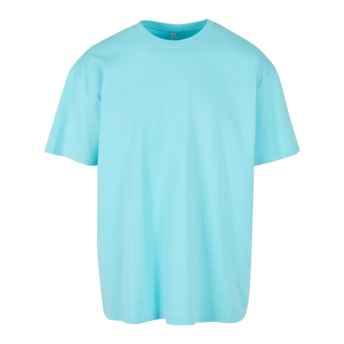 Build Your Brand Oversized Tee Beryl Blue Crew Neck Soft Cotton Streetwear