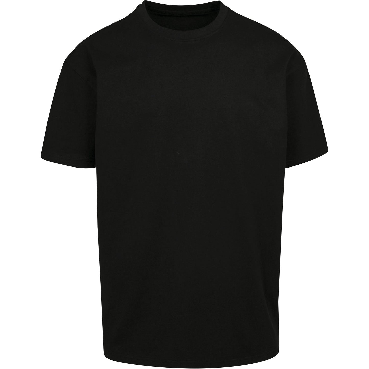 Build Your Brand Heavy Oversized Tee Black Crew Neck Casual Fit 100% Cotton