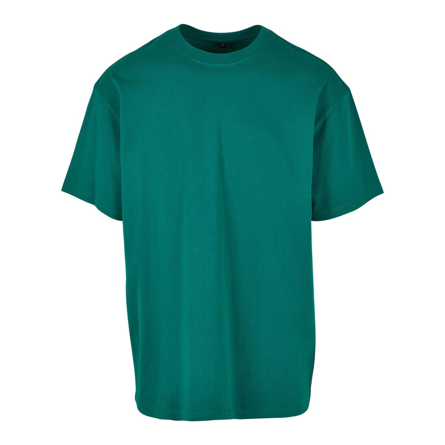 Build Your Brand Heavy Oversized Tee Green Crew Neck Casual Fit 100% Cotton
