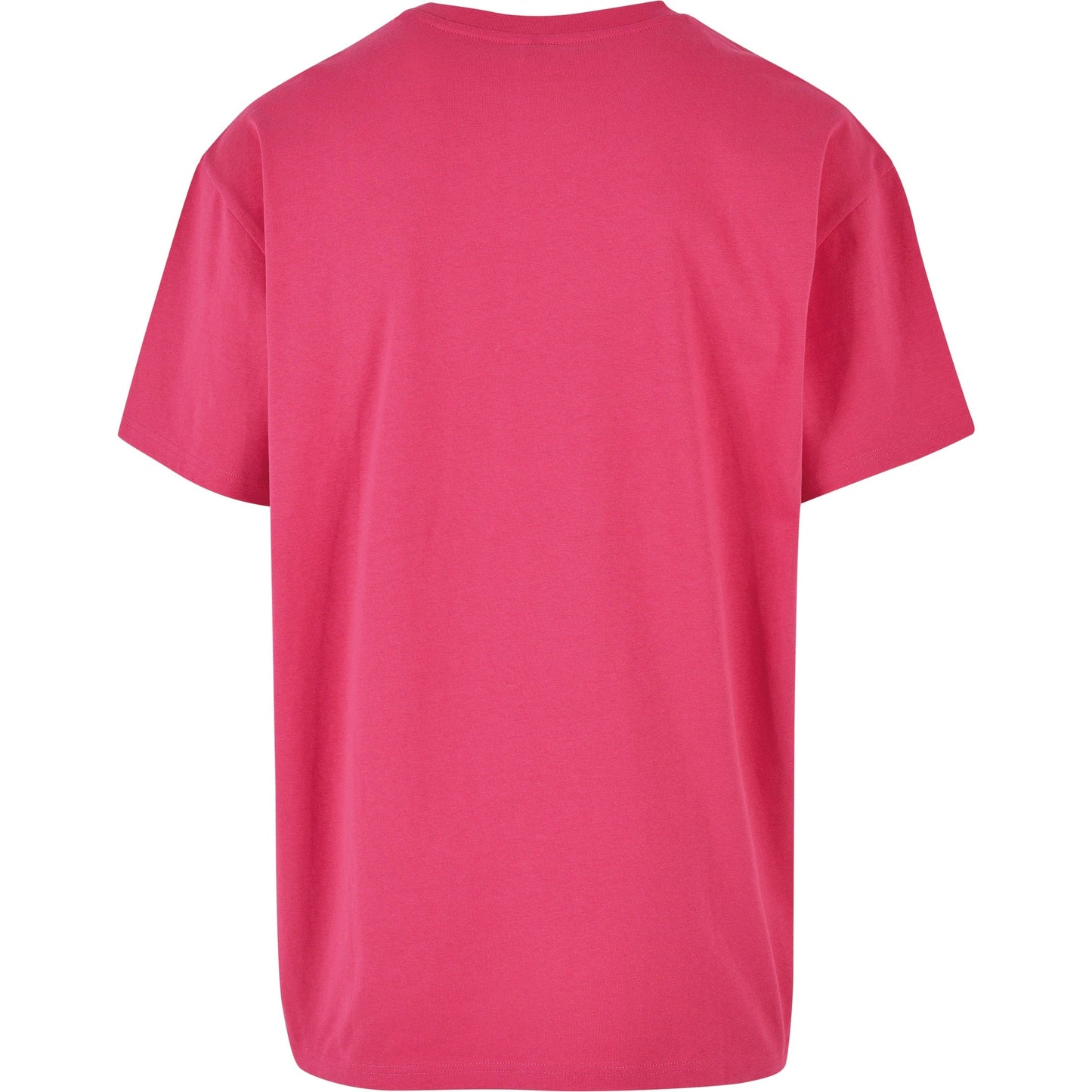 Build Your Brand Oversized Tee Hibiskus Pink Crew Neck Soft Cotton Casual Fit