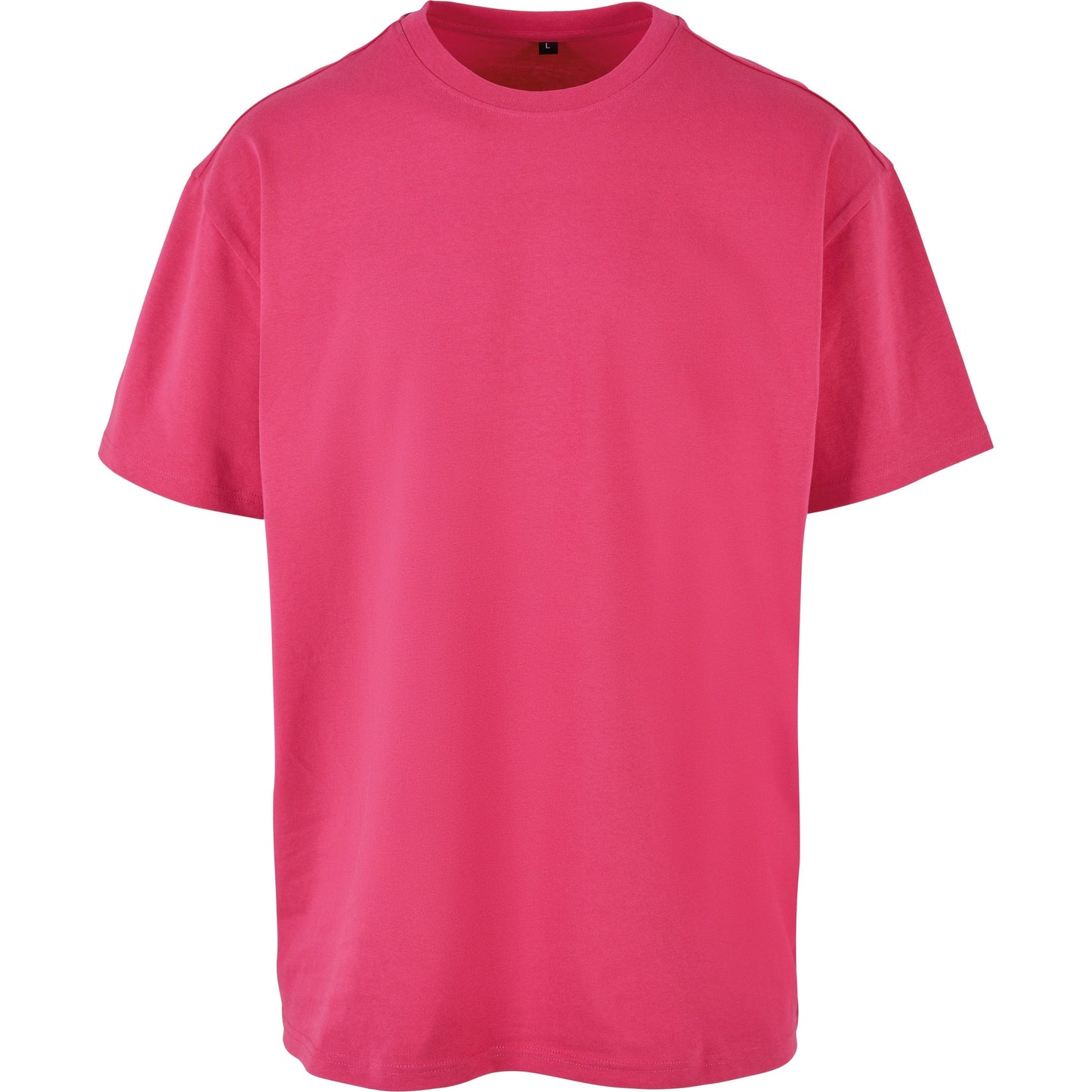 Build Your Brand Oversized Tee Hibiskus Pink Crew Neck Soft Cotton Casual Fit