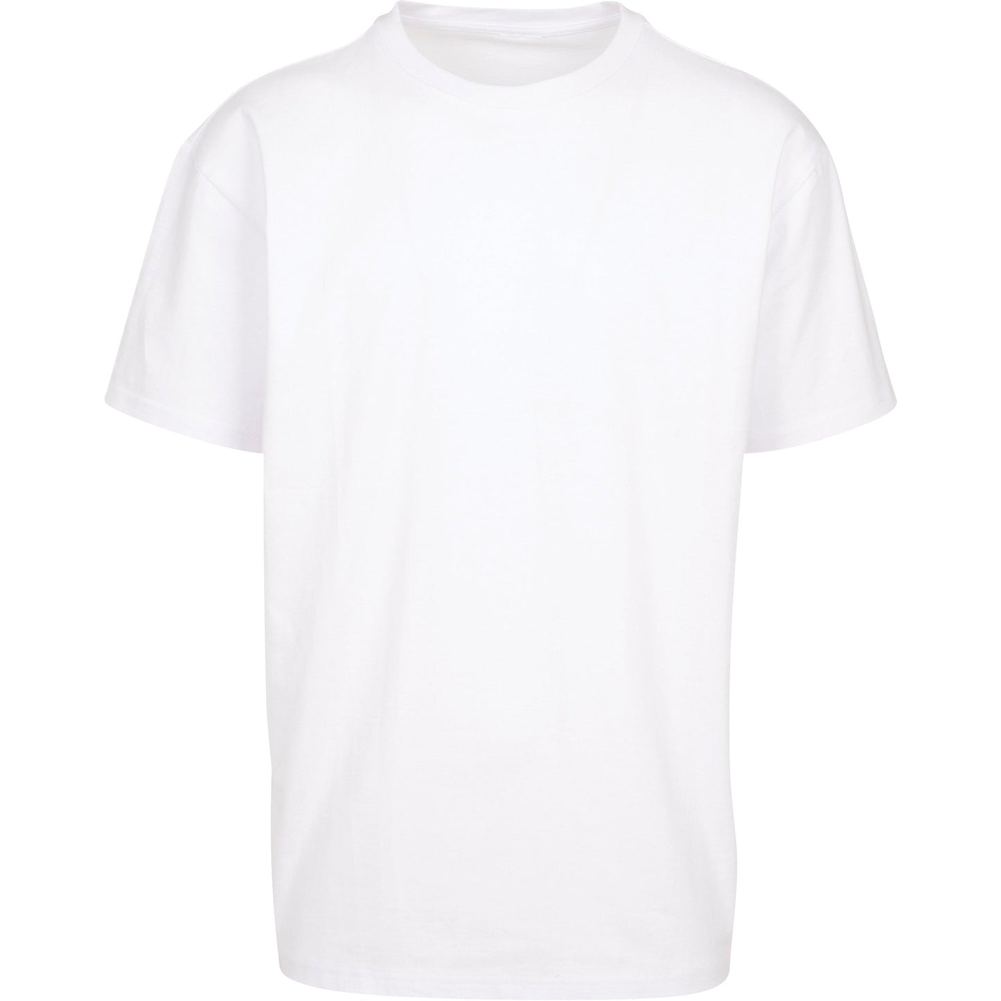 Build Your Brand Heavy Oversized Tee White Crew Neck Casual Fit 100% Cotton