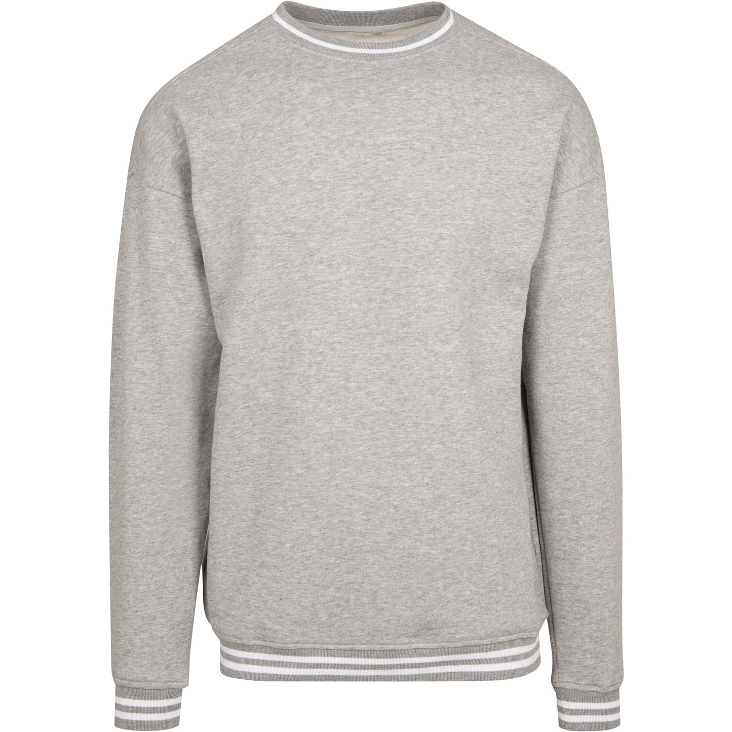 Build Your Brand College Sweat Crew Neck Jumper with Ribbed Cuffs - FAMA
