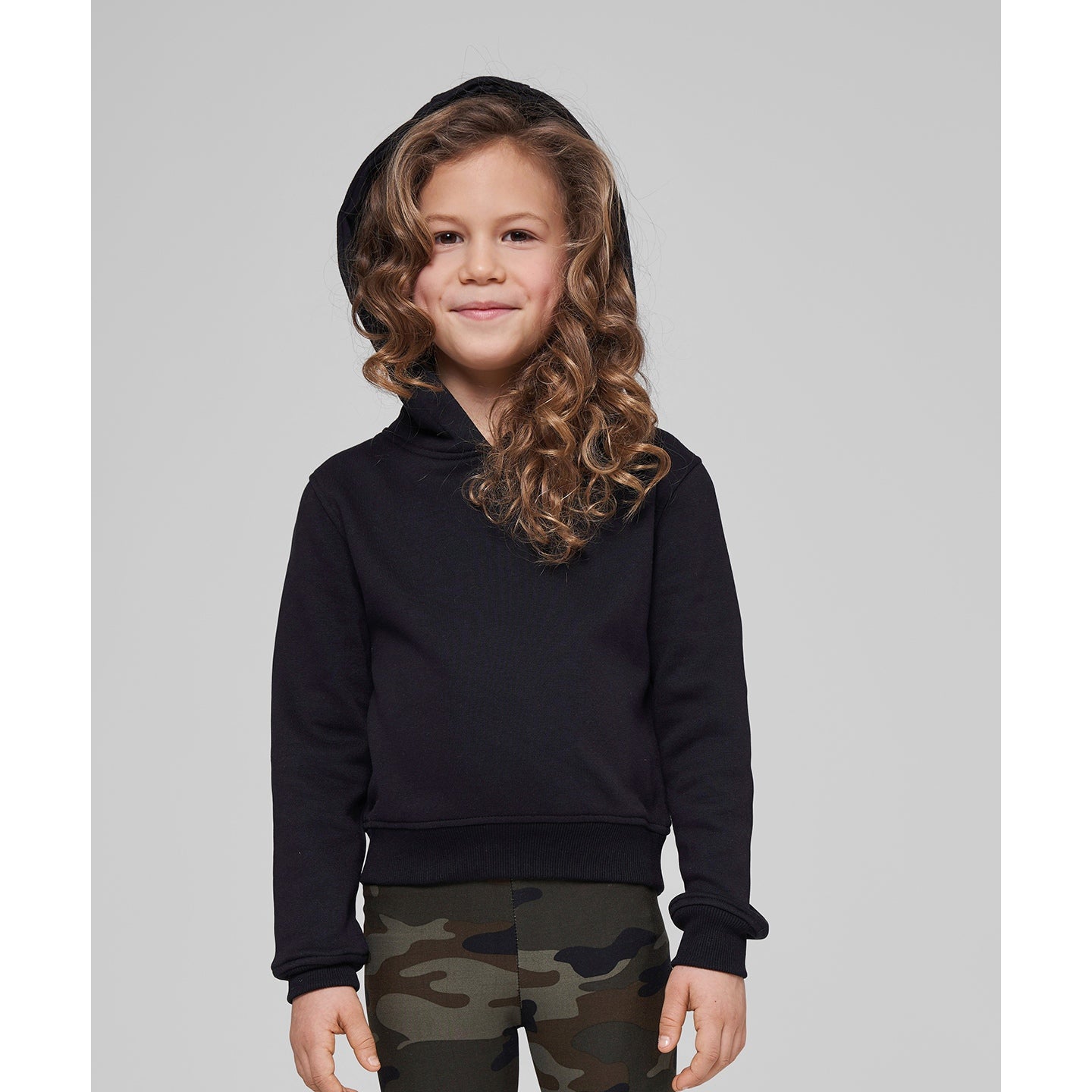 Build Your Brand Girls Cropped Sweat Hoodie FAMA Certified Cozy Casual Wear