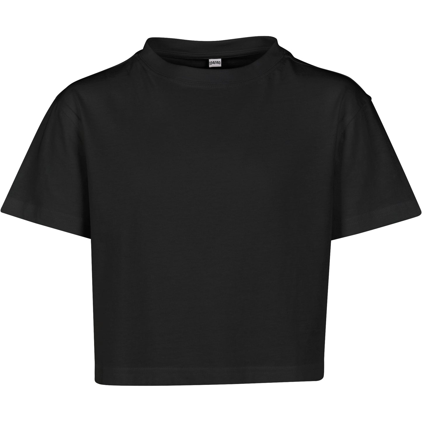 Build Your Brand Girls Cropped Jersey Tee Short Sleeve Round Neck 100% Cotton