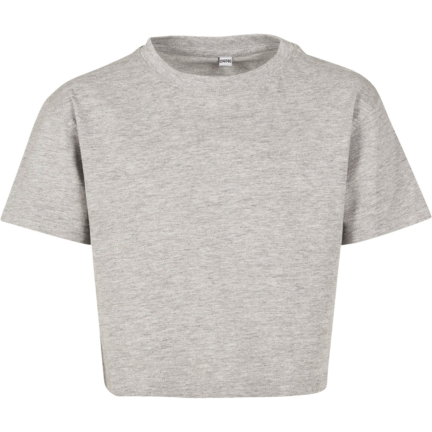 Build Your Brand Girls Cropped Jersey Tee Short Sleeve Round Neck 100% Cotton