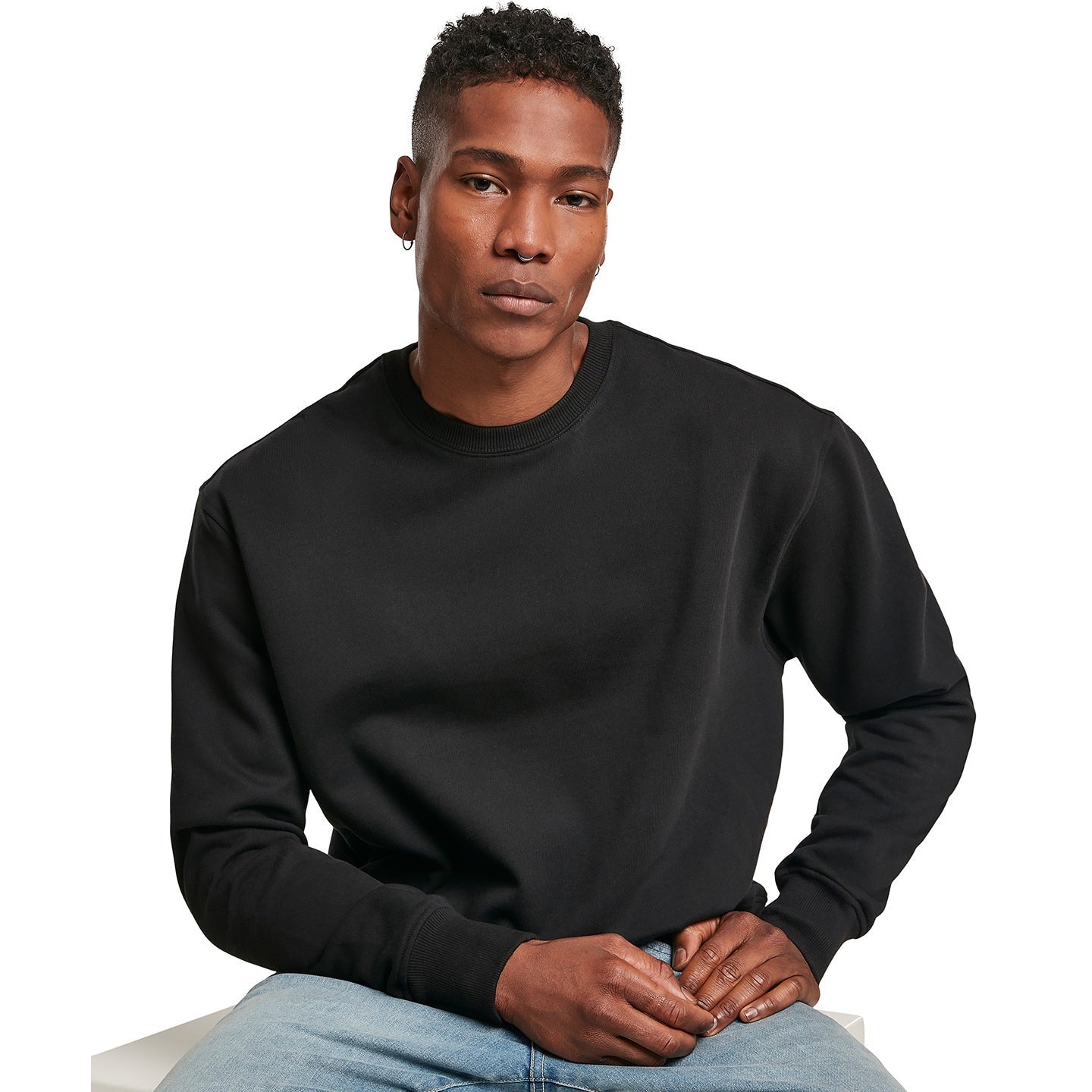 Build Your Brand Oversize Crew Neck Sweatshirt High Cotton FAMA Certified
