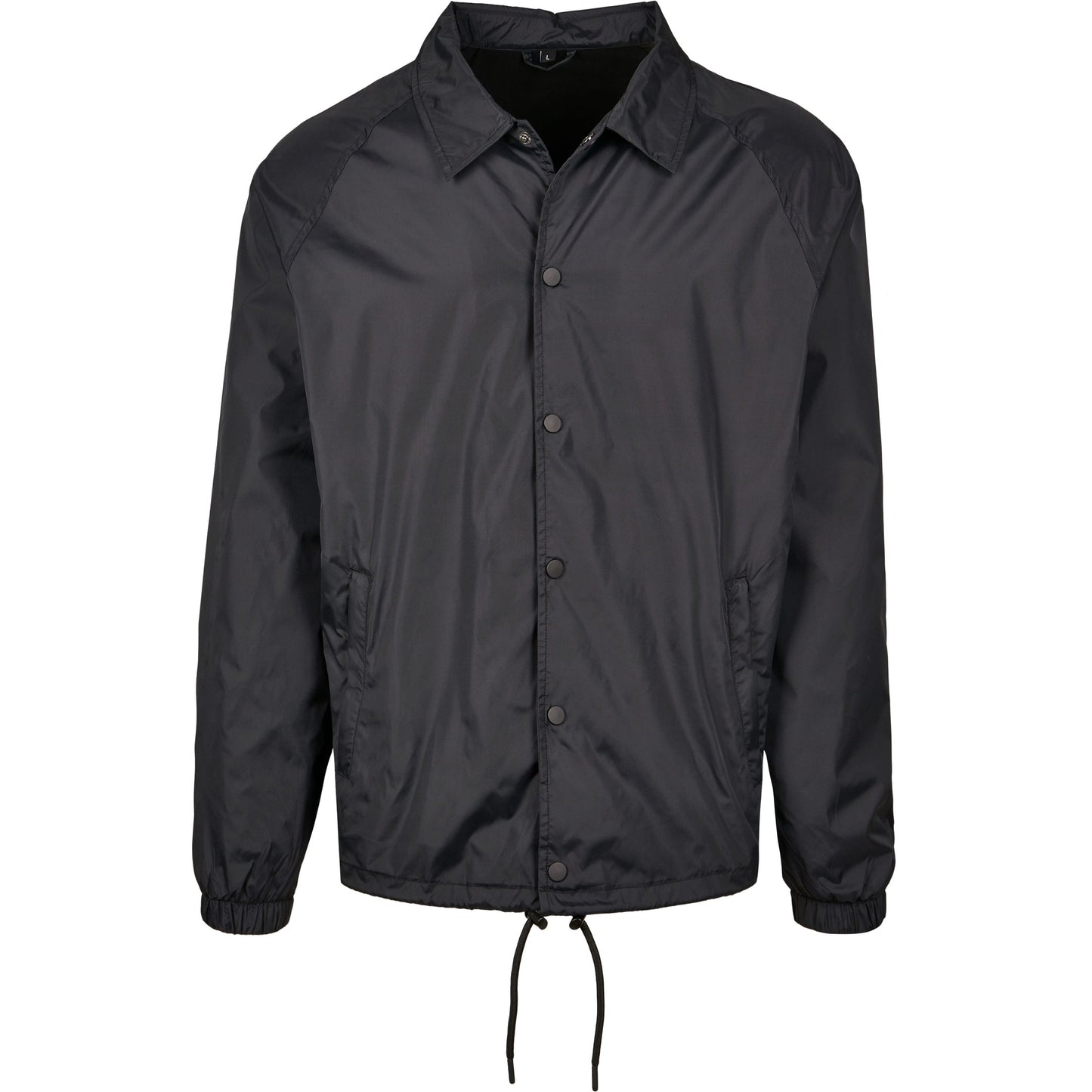 Build Your Brand Coach Jacket Nylon Streetwear with Pockets and Drawstring