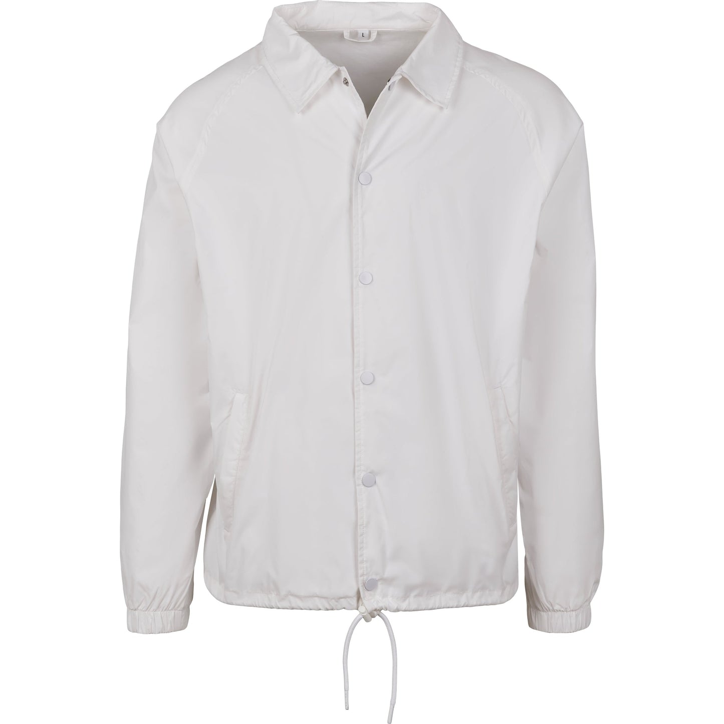 Build Your Brand Coach Jacket Nylon Streetwear with Pockets and Drawstring