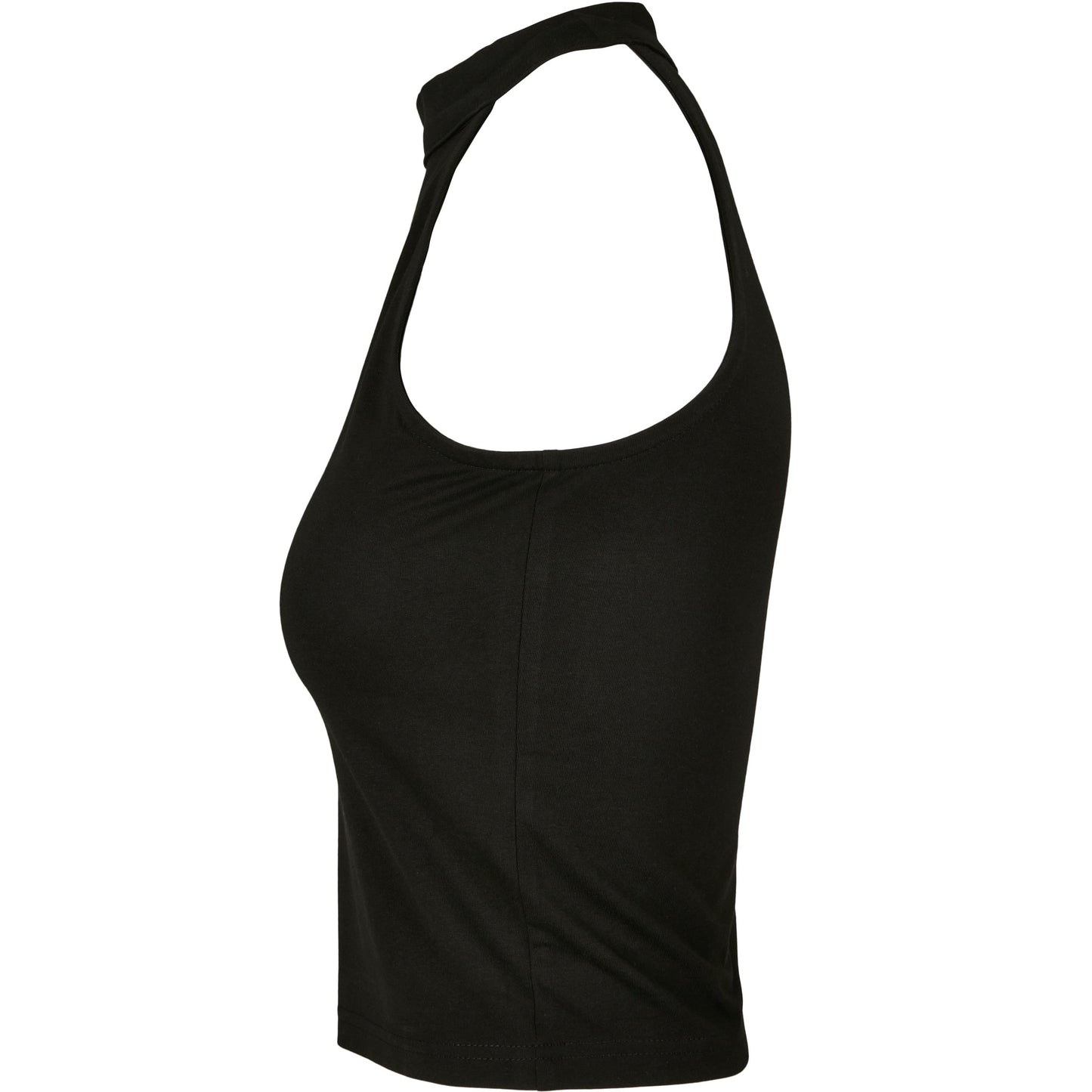 Build Your Brand Women's Turtleneck Sleeveless Short Top Cotton Stretch Jersey