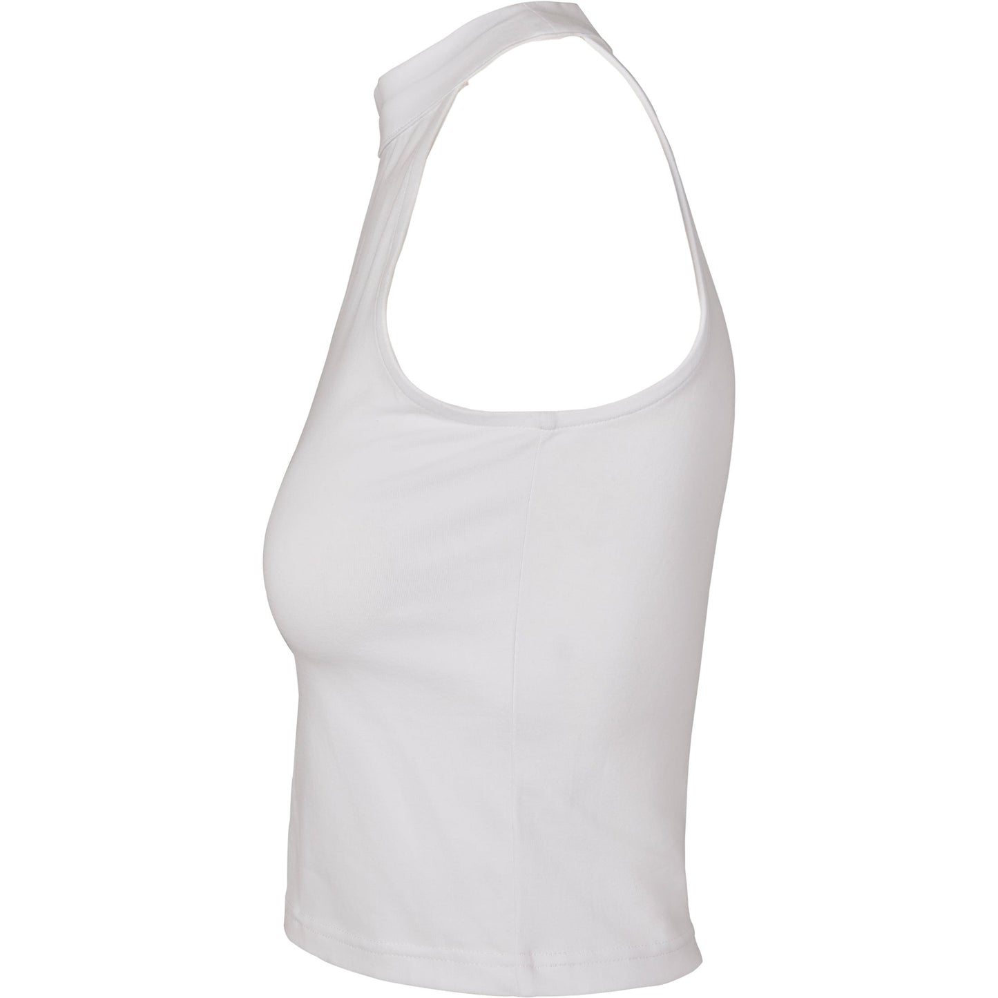 Build Your Brand Women's Turtleneck Sleeveless Short Top Cotton Stretch Jersey