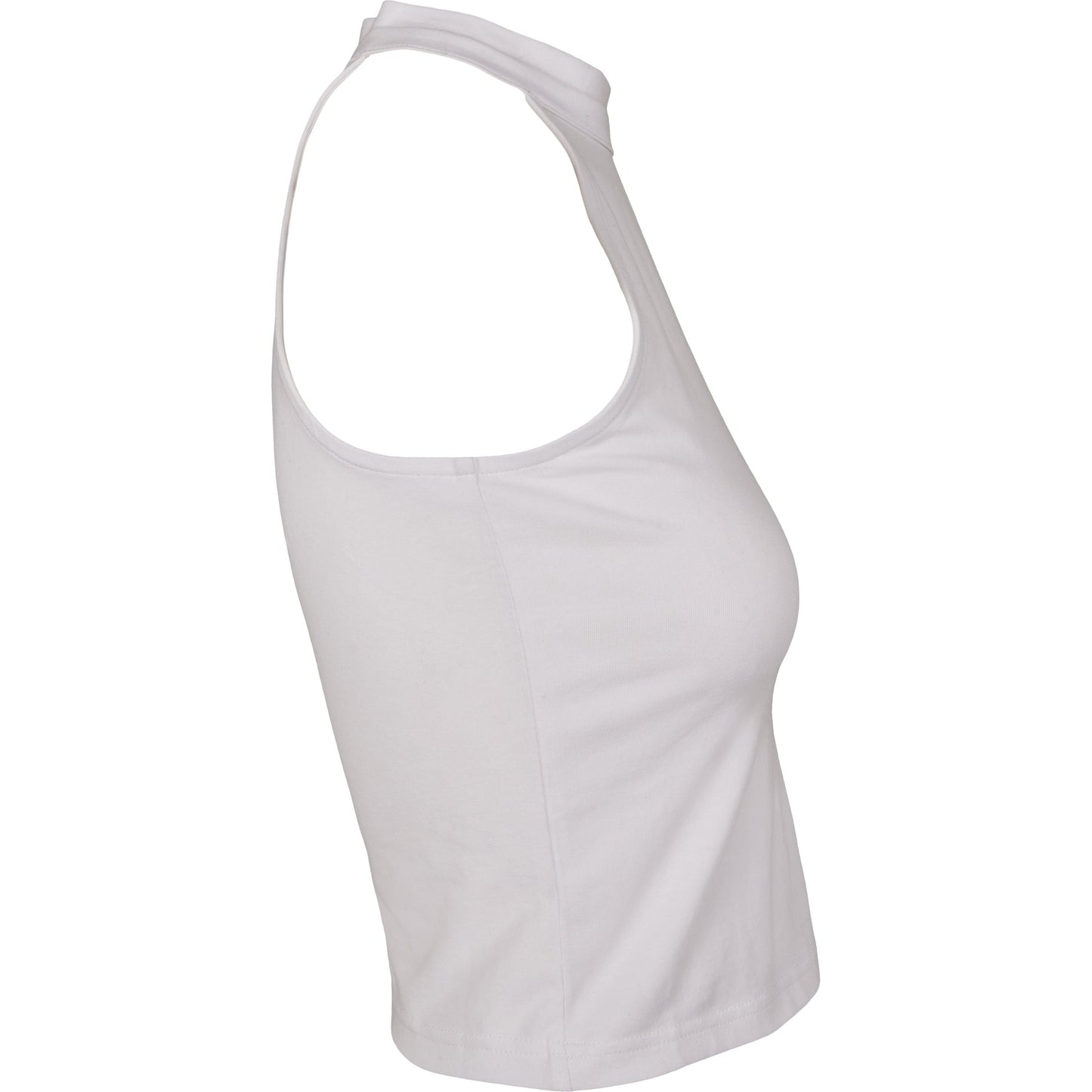 Build Your Brand Women's Turtleneck Sleeveless Short Top Cotton Stretch Jersey