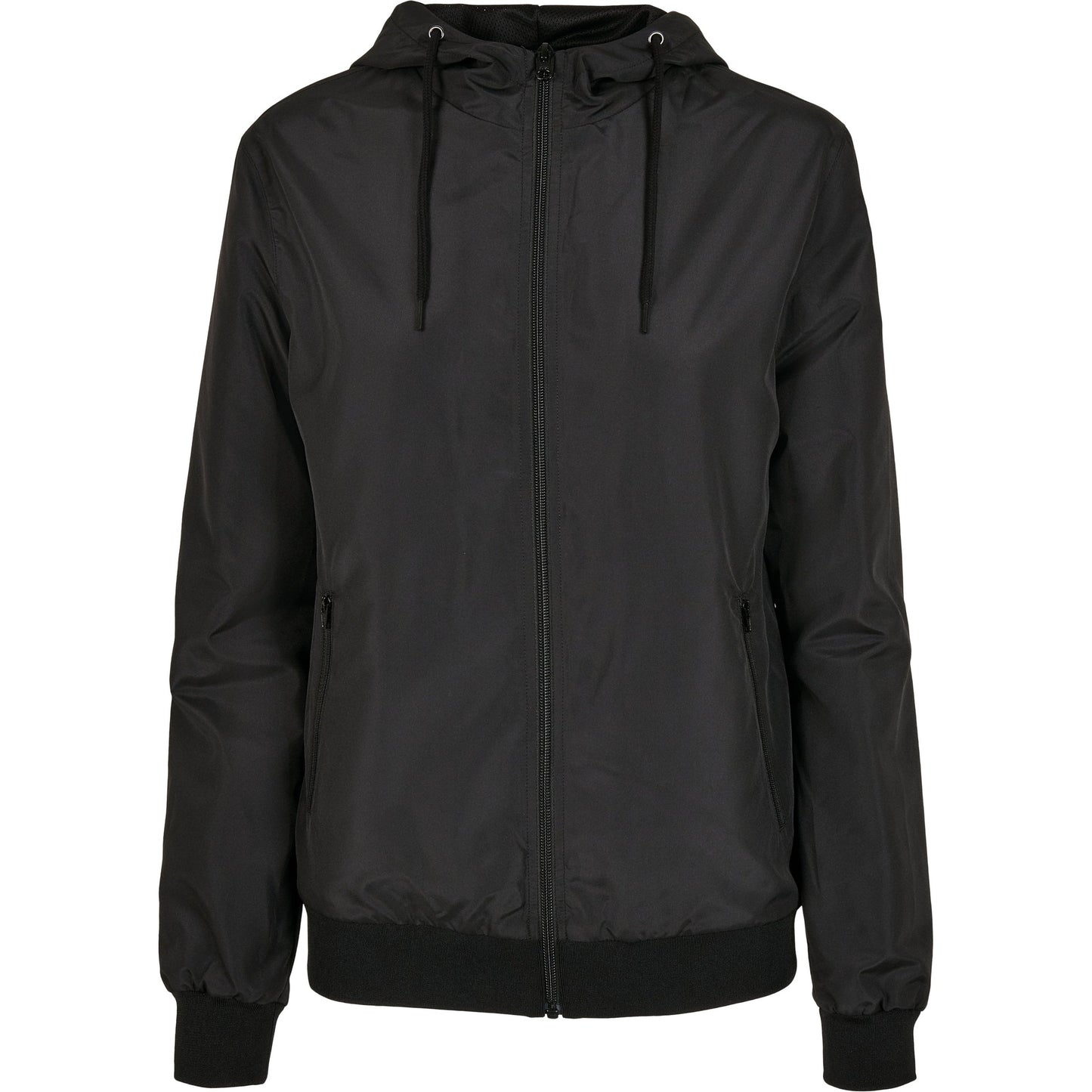 Build Your Brand Women's Recycled Windrunner Jacket Lightweight Casual Hooded