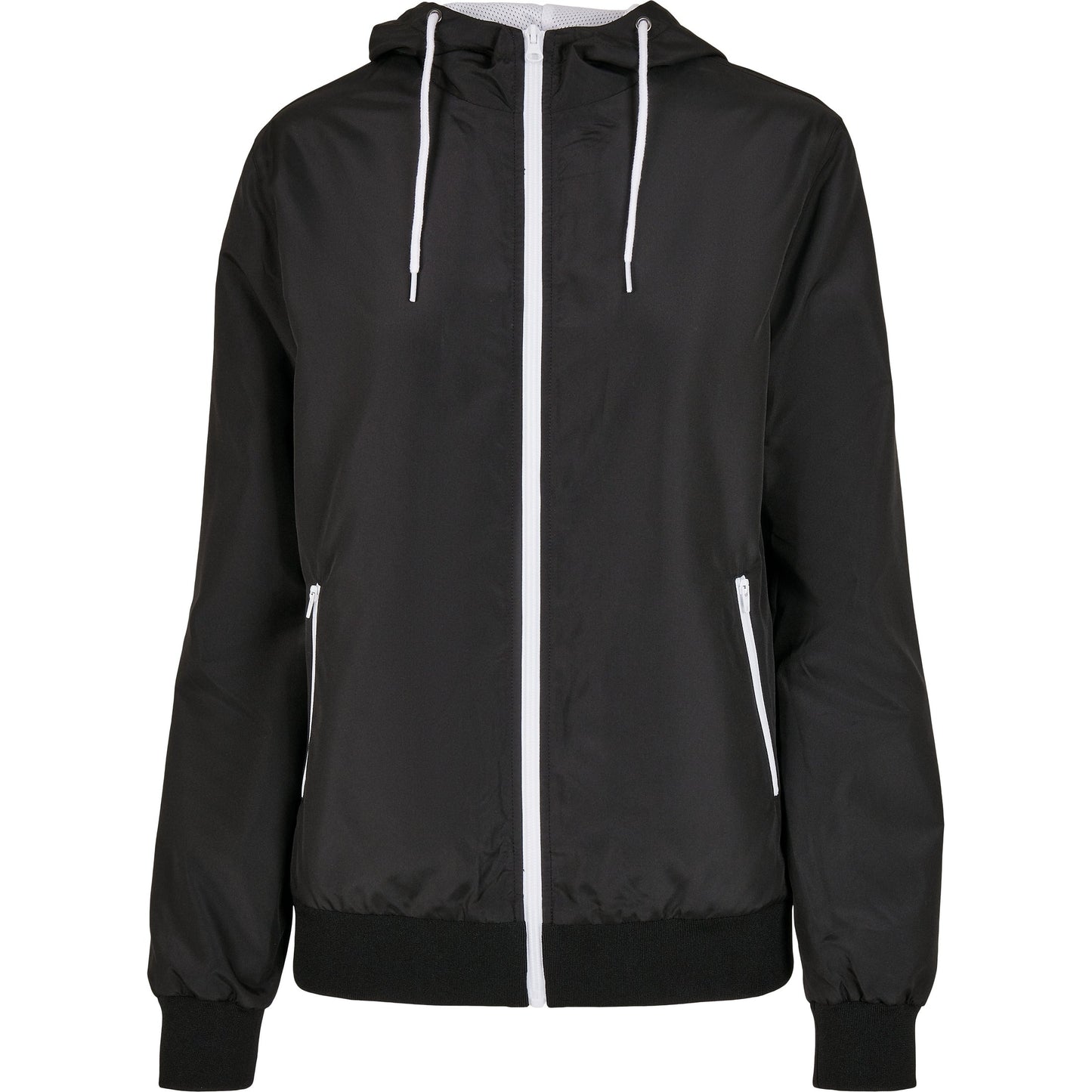 Build Your Brand Women's Recycled Windrunner Jacket Lightweight Casual Hooded