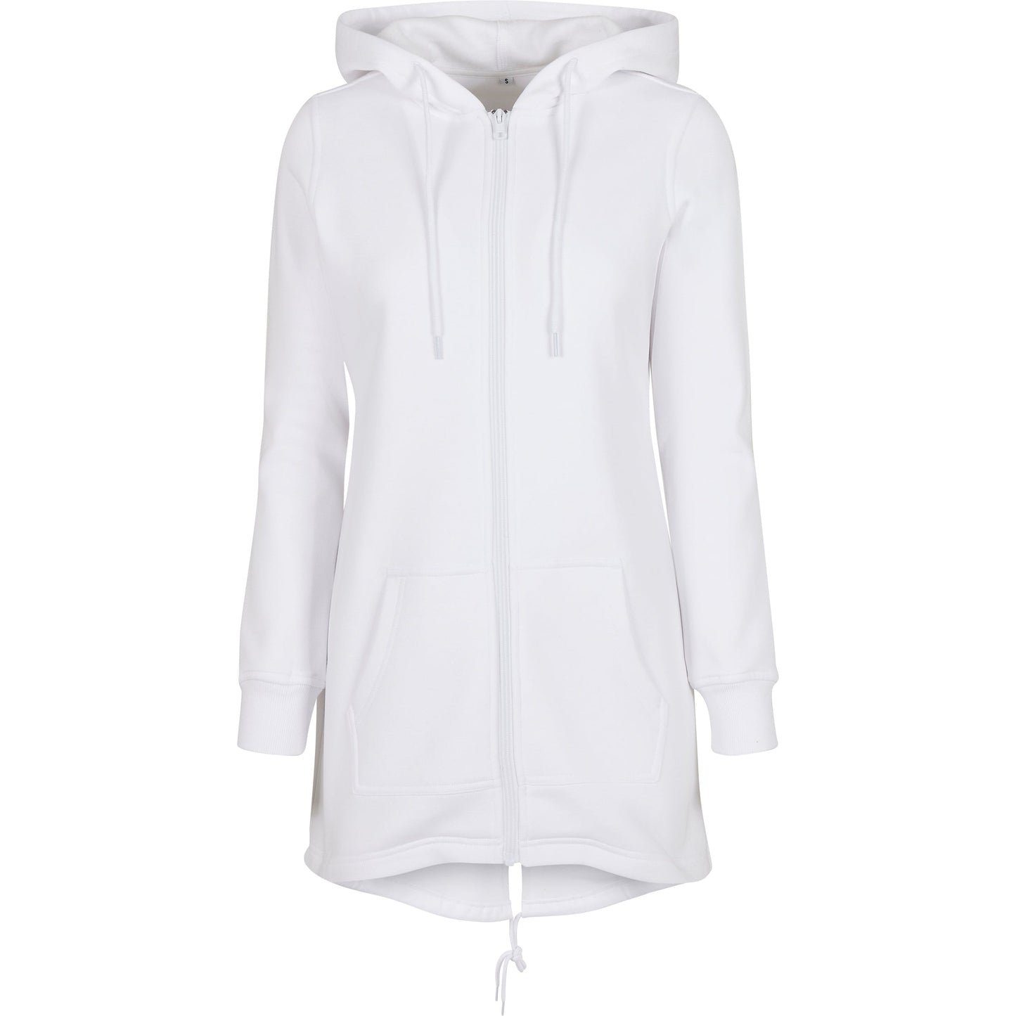 Build Your Brand Women's Sweat Parka Hooded Zip Hoody with Custom Back Cut-Out