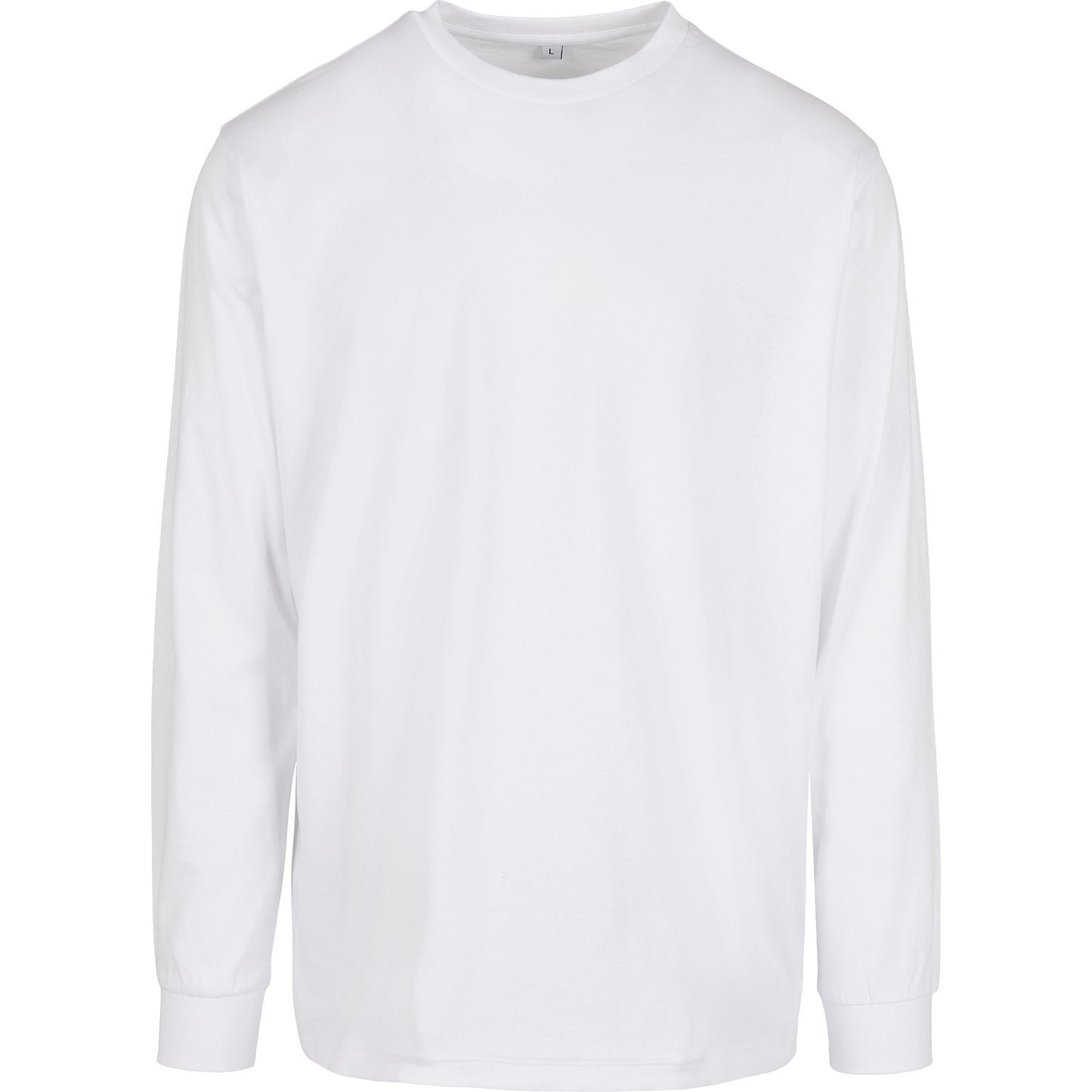 Build Your Brand Organic Long Sleeve T-Shirt with Ribbed Cuffs for Men