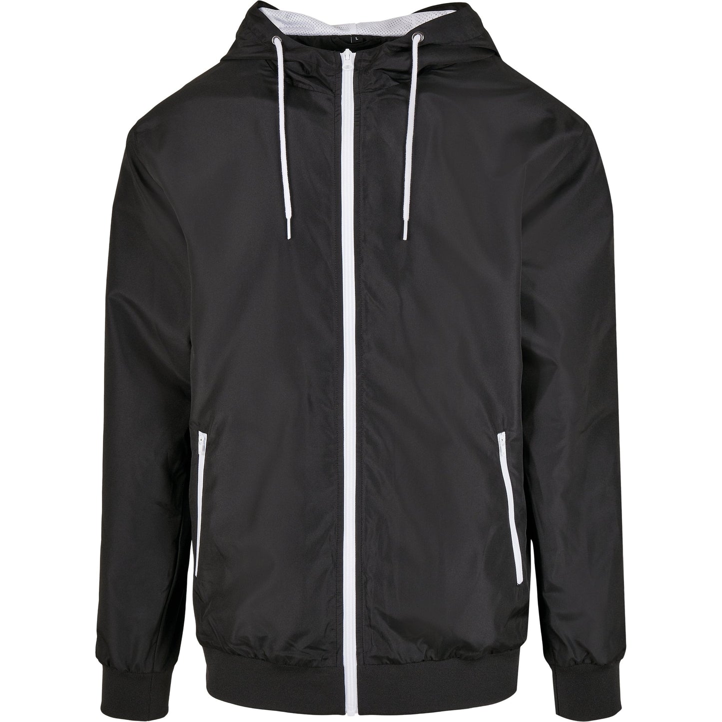 Build Your Brand Recycled Windrunner Jacket Lightweight Hooded Casual Fit