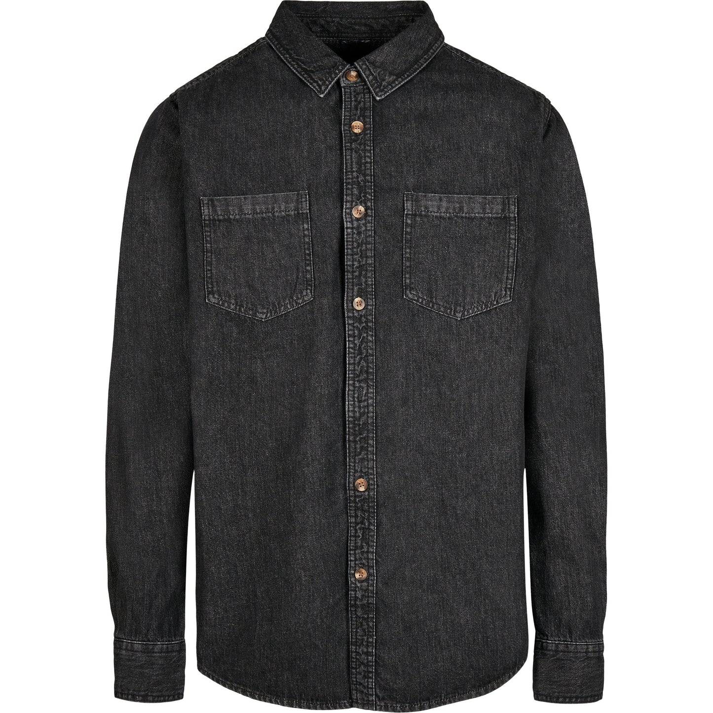 Build Your Brand Men's Denim Shirt 100% Cotton Casual Fit with Pockets