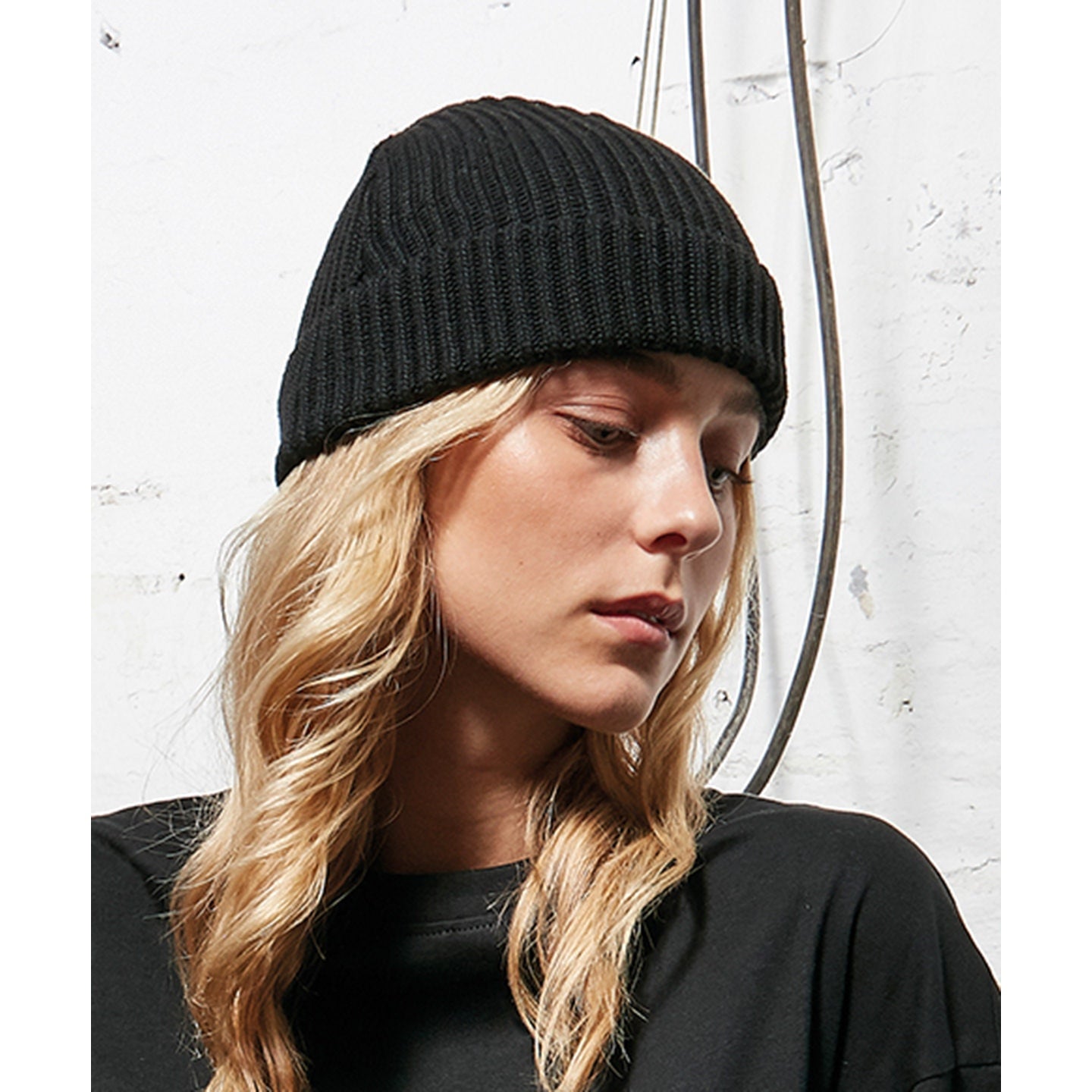 Build Your Brand Recycled Yarn Fisherman Beanie Eco-Friendly Knit Hat