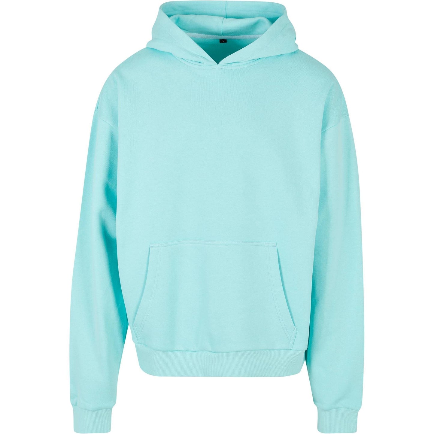 Build Your Brand Ultra Heavy Hoodie Beryl Blue Casual Fit Kangaroo Pocket