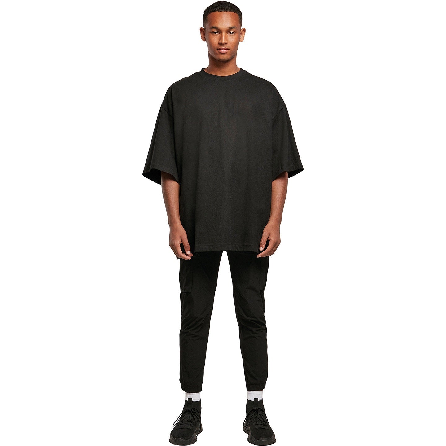 Build Your Brand Huge Tee Oversized Cotton T-Shirt Round Neck Elbow Length