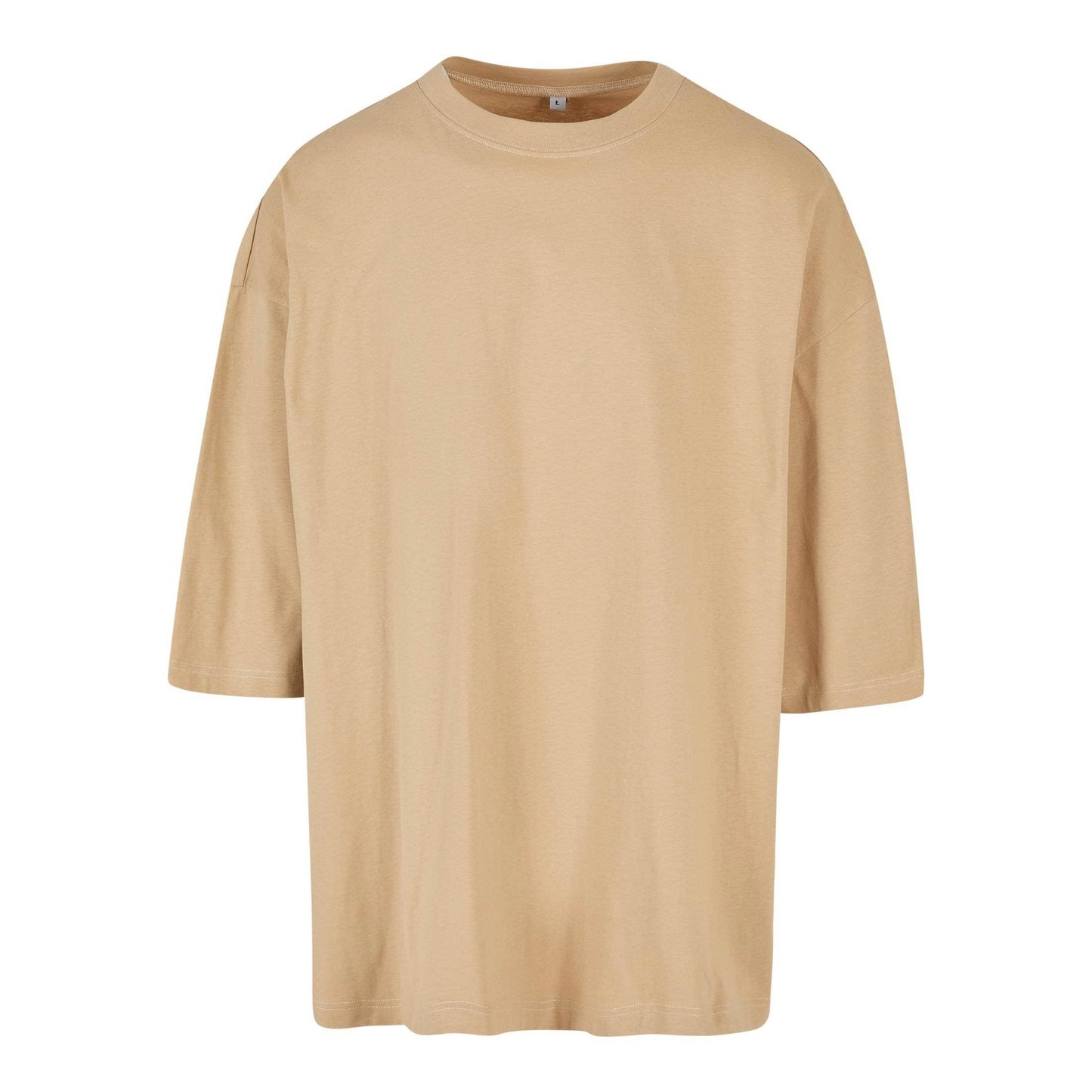 Build Your Brand Huge Tee Oversized Cotton T-Shirt Round Neck Elbow Length