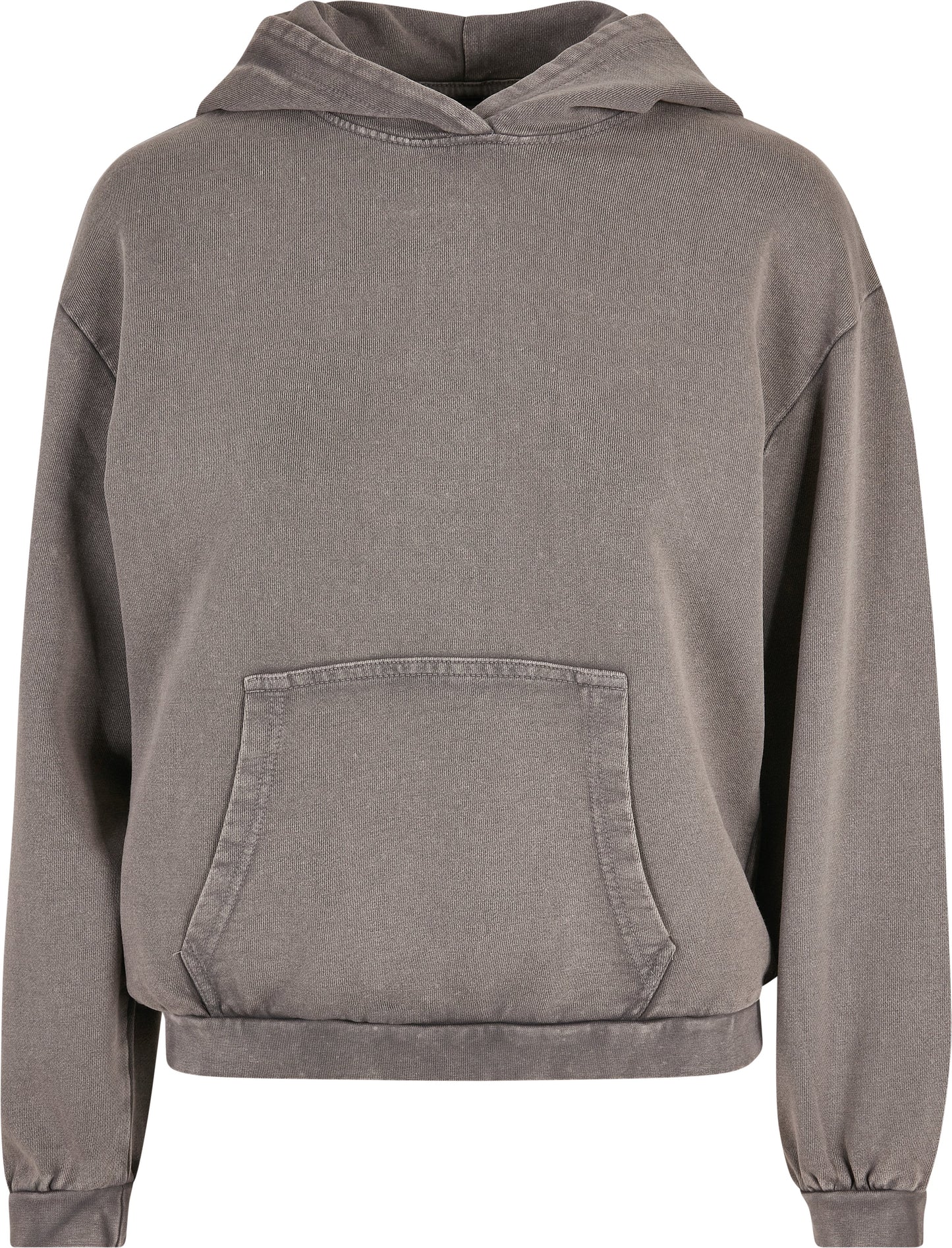 Build Your Brand Women's Acid Washed Oversized Hoodie with Kangaroo Pocket