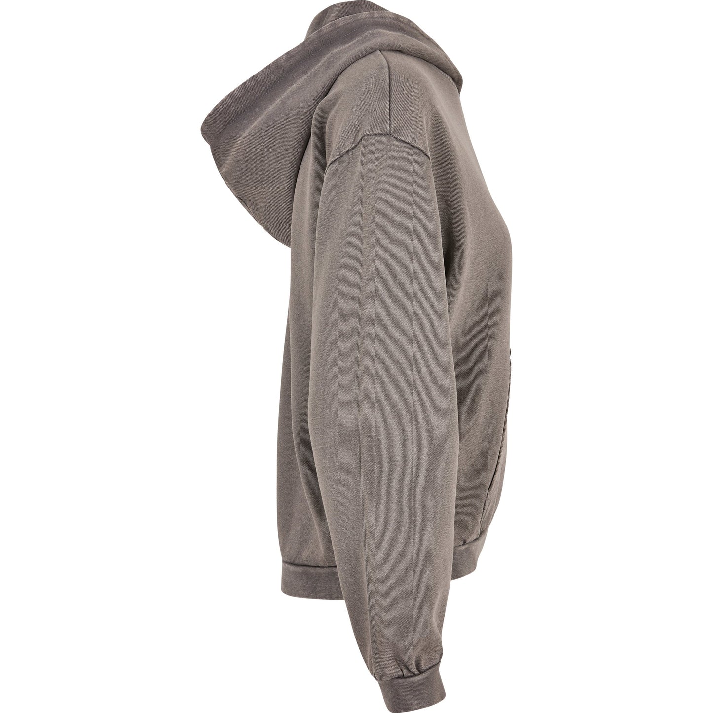 Build Your Brand Women's Acid Washed Oversized Hoodie with Kangaroo Pocket