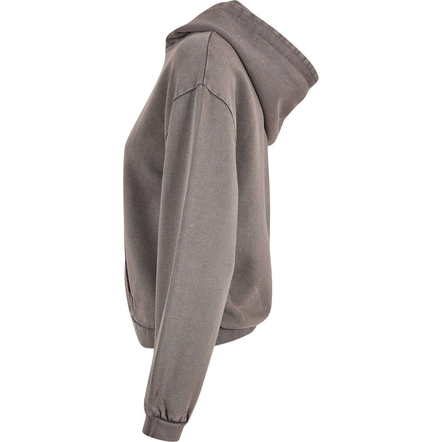 Build Your Brand Women's Acid Washed Oversized Hoodie with Kangaroo Pocket