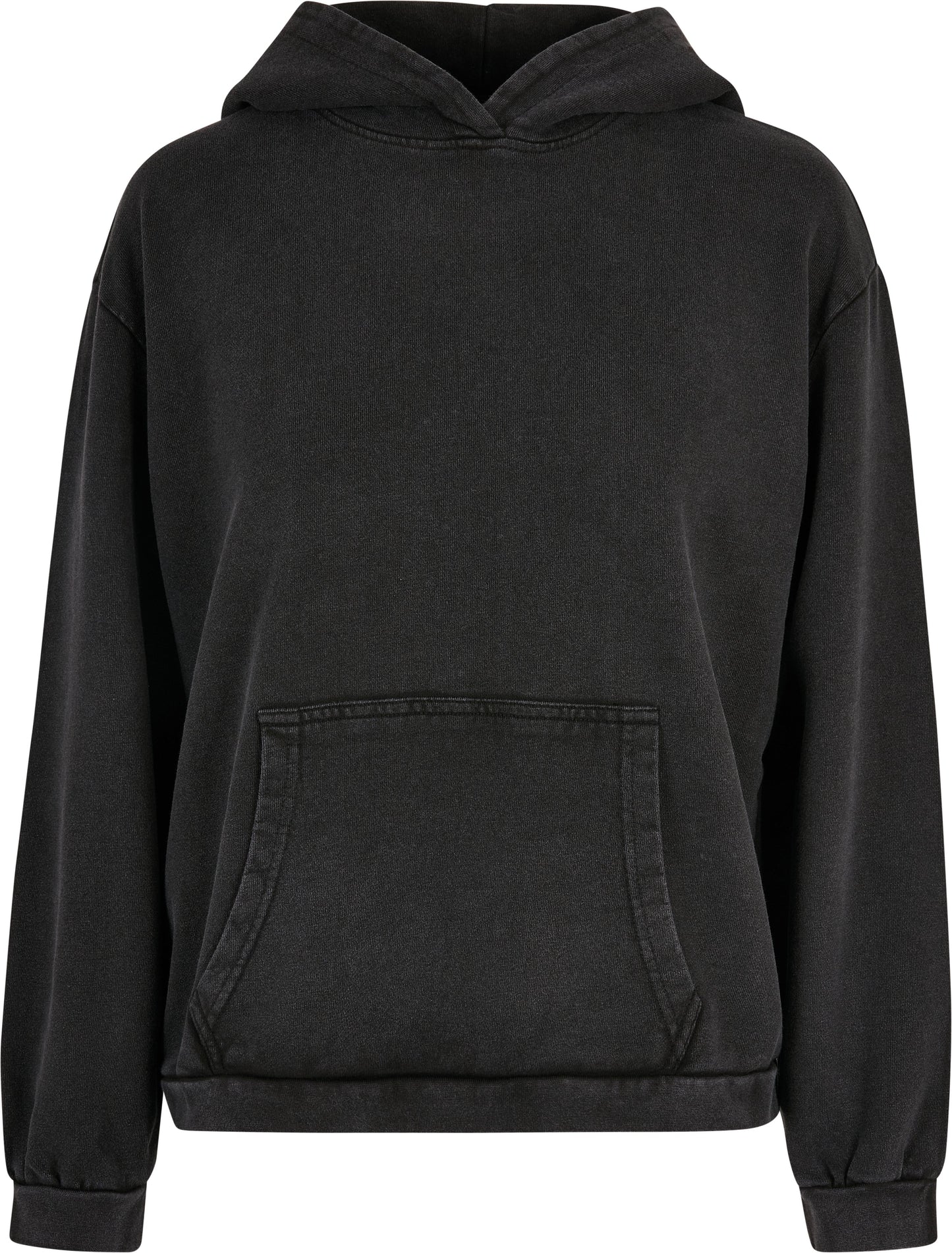 Build Your Brand Women's Acid Washed Oversized Hoodie with Kangaroo Pocket