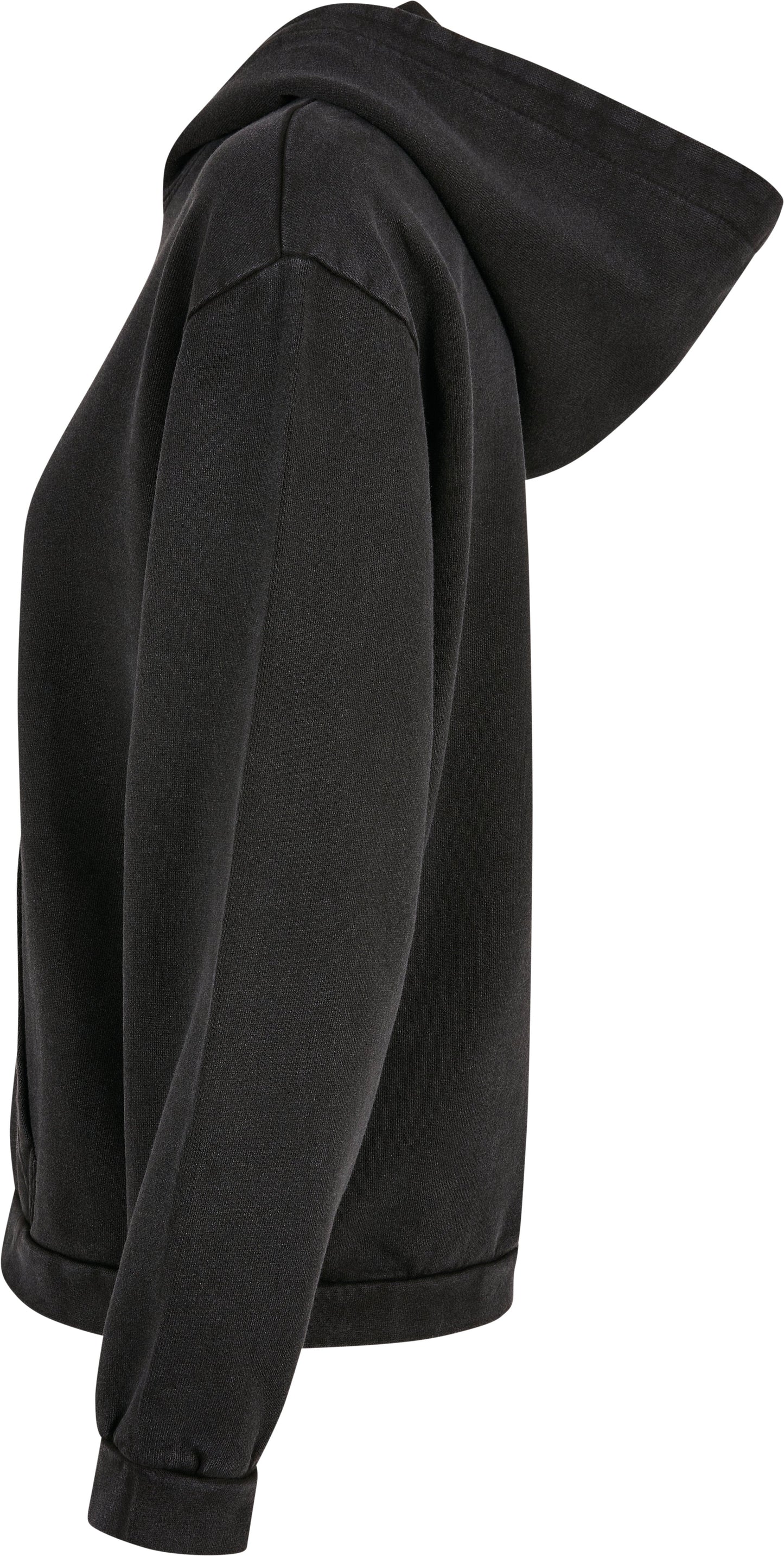 Build Your Brand Women's Acid Washed Oversized Hoodie with Kangaroo Pocket