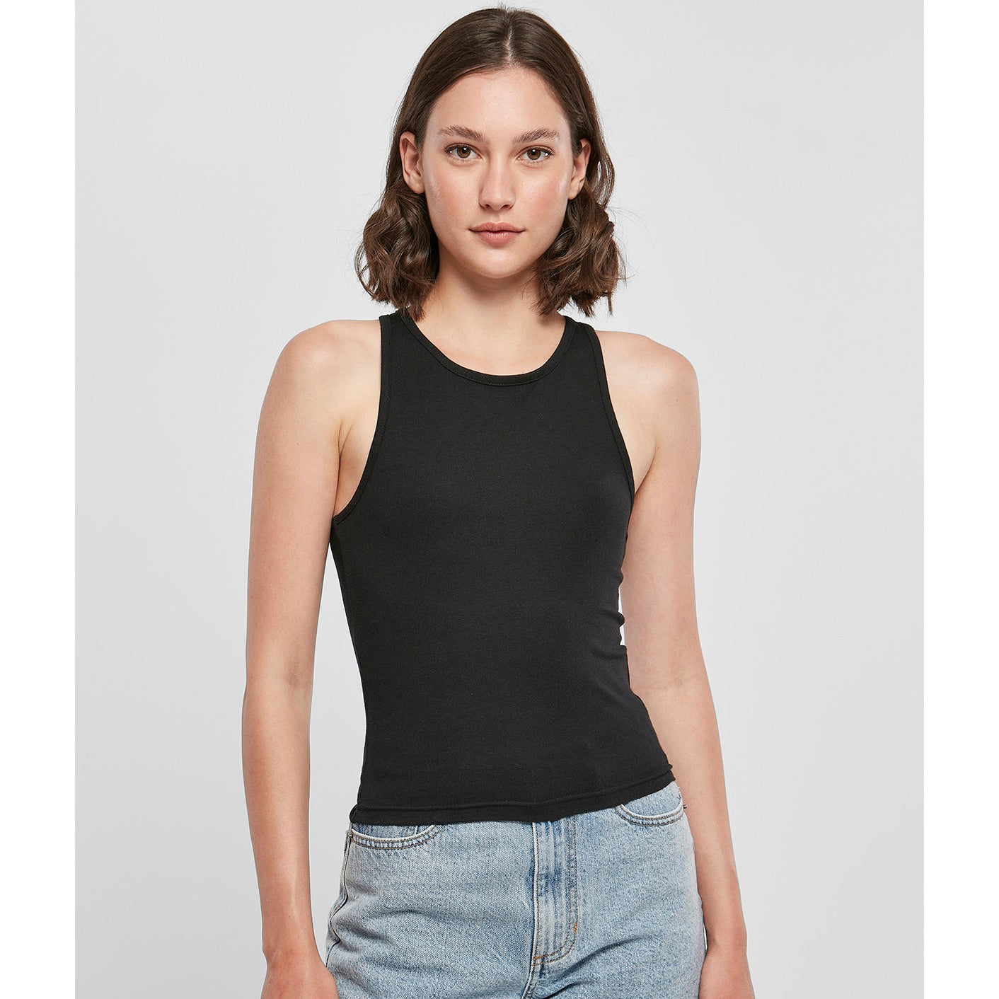 Build Your Brand Women's Racerback Top Slim Fit Sleeveless Cotton Blend