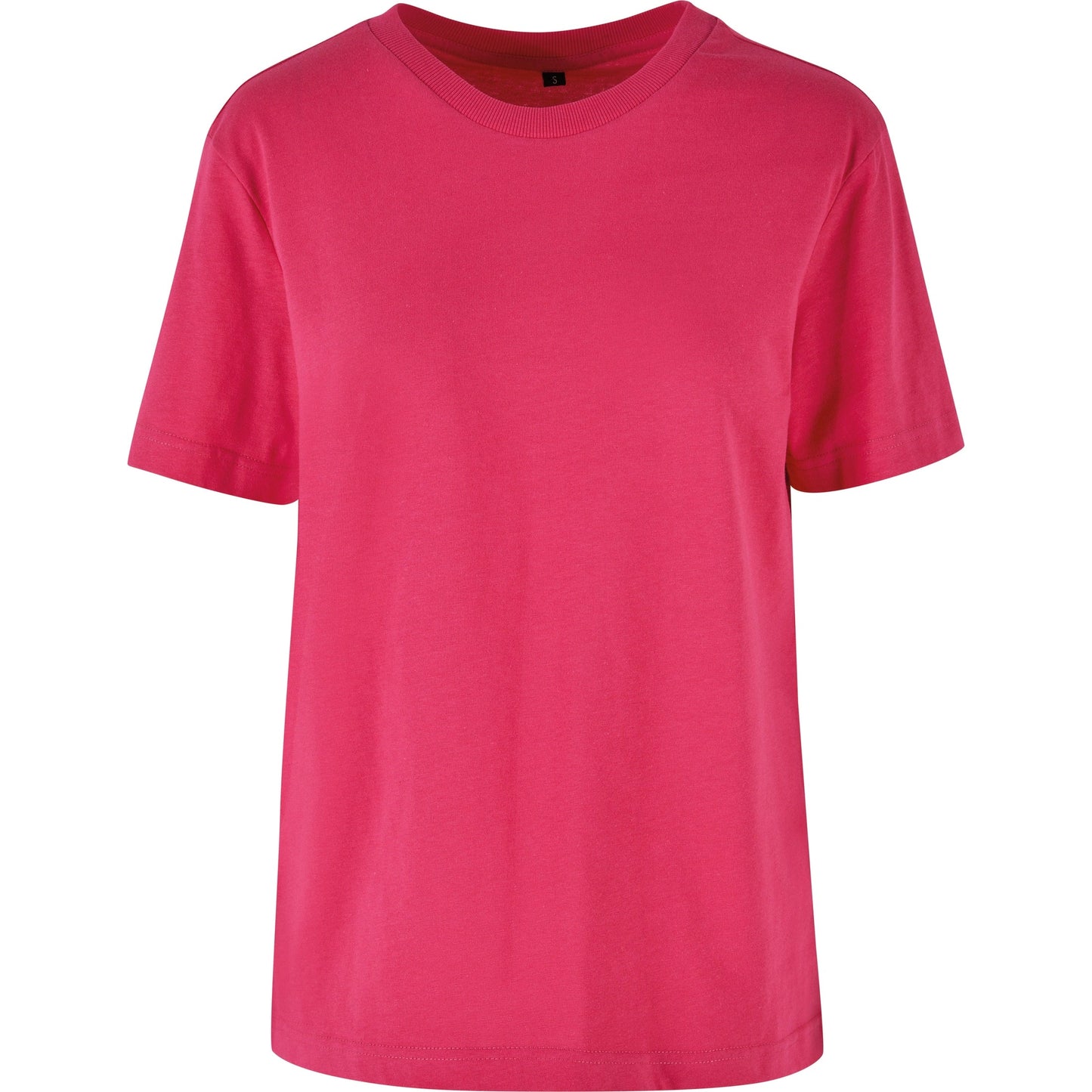 Build Your Brand Women's Oversized Tee Hibiskus Pink 100% Cotton Casual Top