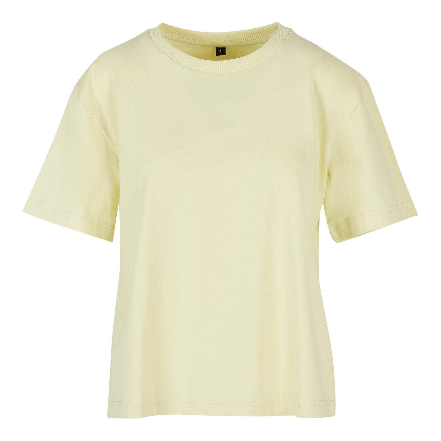 Build Your Brand Women's Oversized Everyday Tee Soft Yellow 100% Cotton