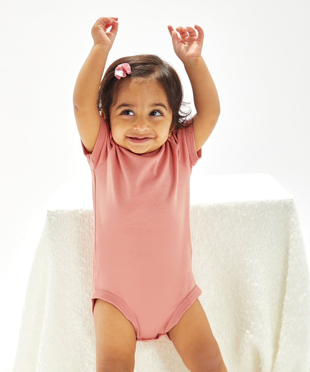 Babybugz Soft Short Sleeve Baby Bodysuit with Envelope Neckline & Poppers