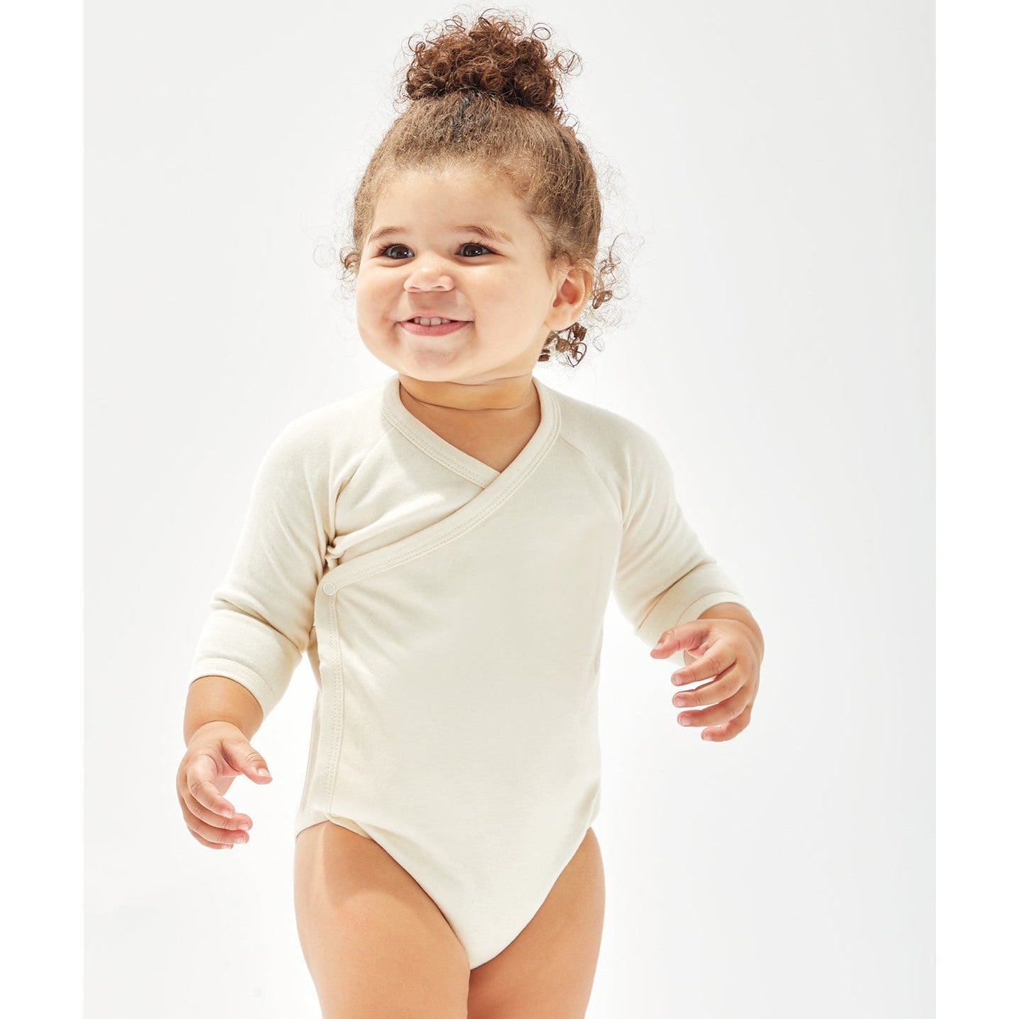 Babybugz Organic Cotton Long Sleeve Kimono Bodysuit for Babies and Toddlers