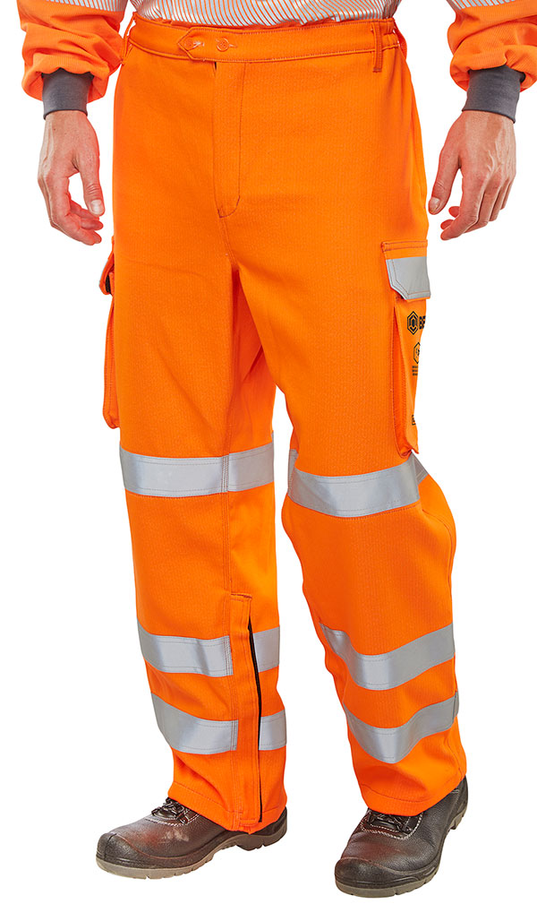 Beeswift ARC Compliant Hi Vis Fire Retardant Anti-Static Cargo Trousers